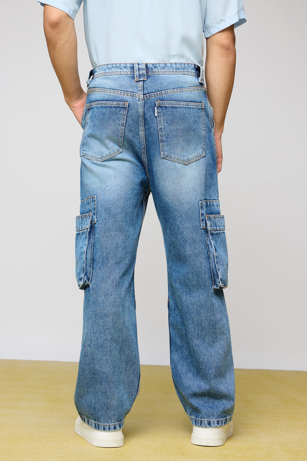 Relaxed Mid Blue Men's Utility Jeans