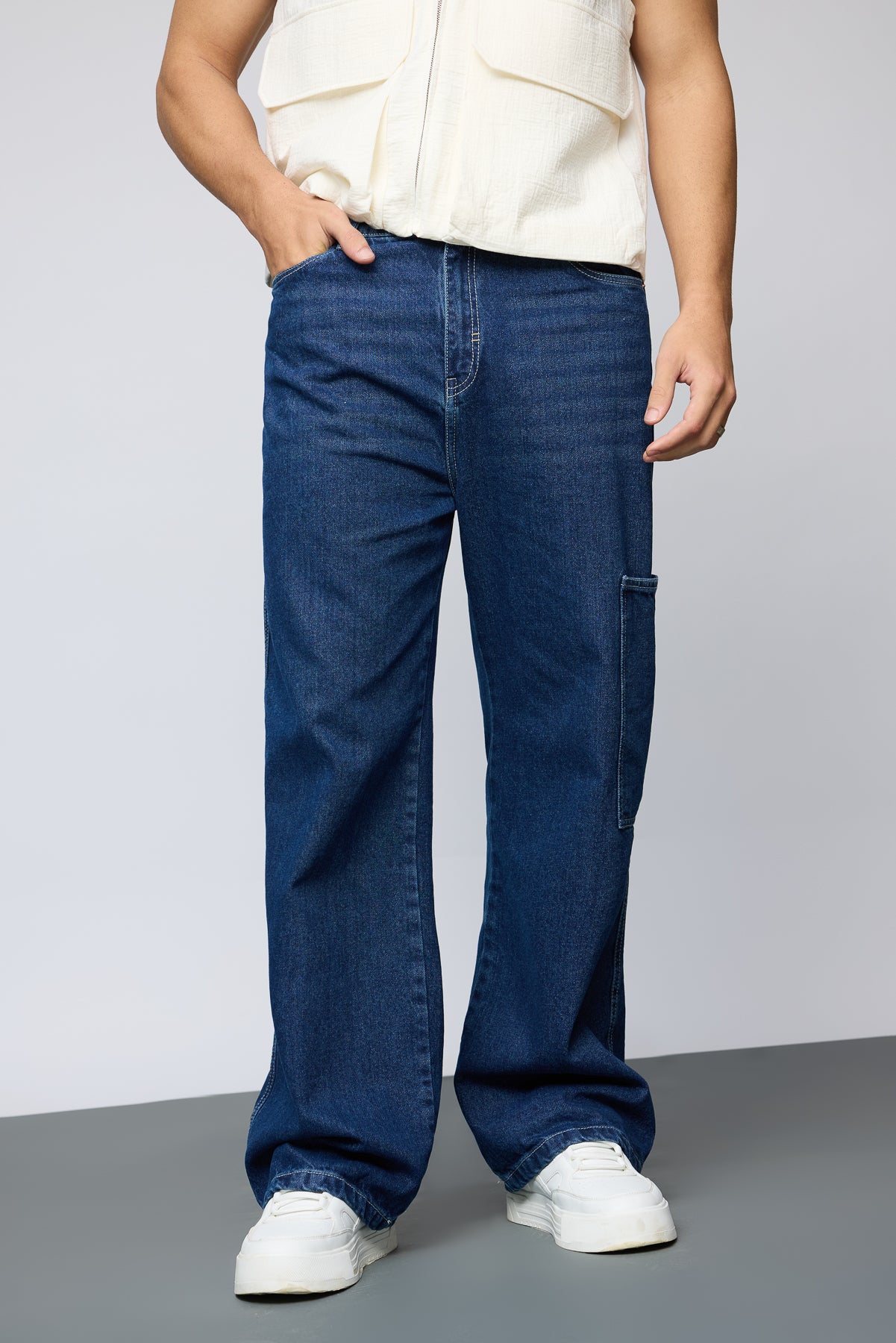 Sleek Back Pintuck Men's Straight Jeans