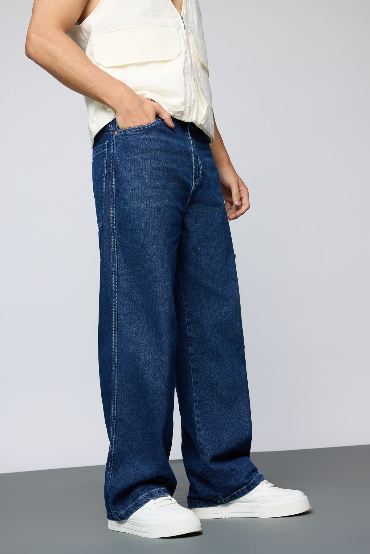 【mnem】OP Wide Pintuck Denim Pintuck Denim Trouser In Rinse Wash For Women | J.Crew