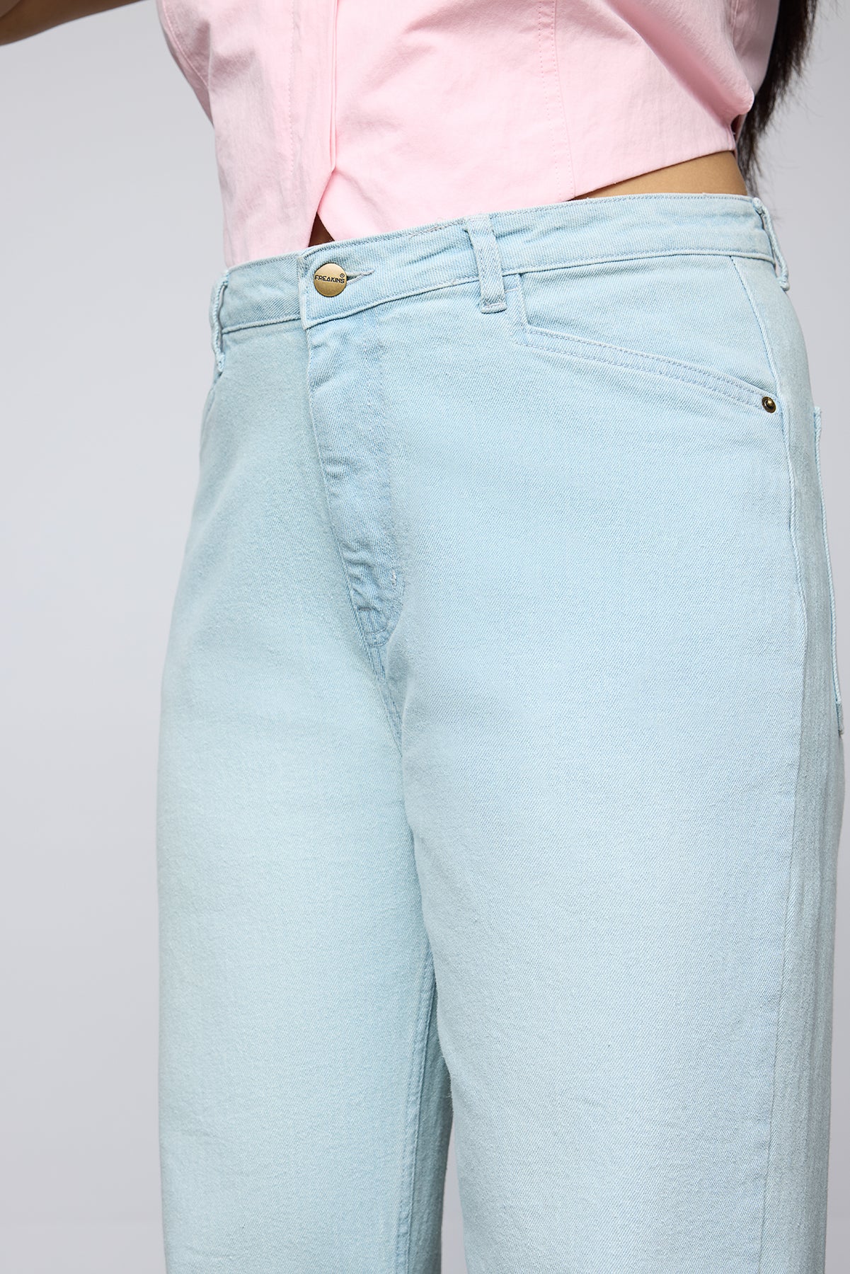 Soft Blue Curve Straight Fit Jeans