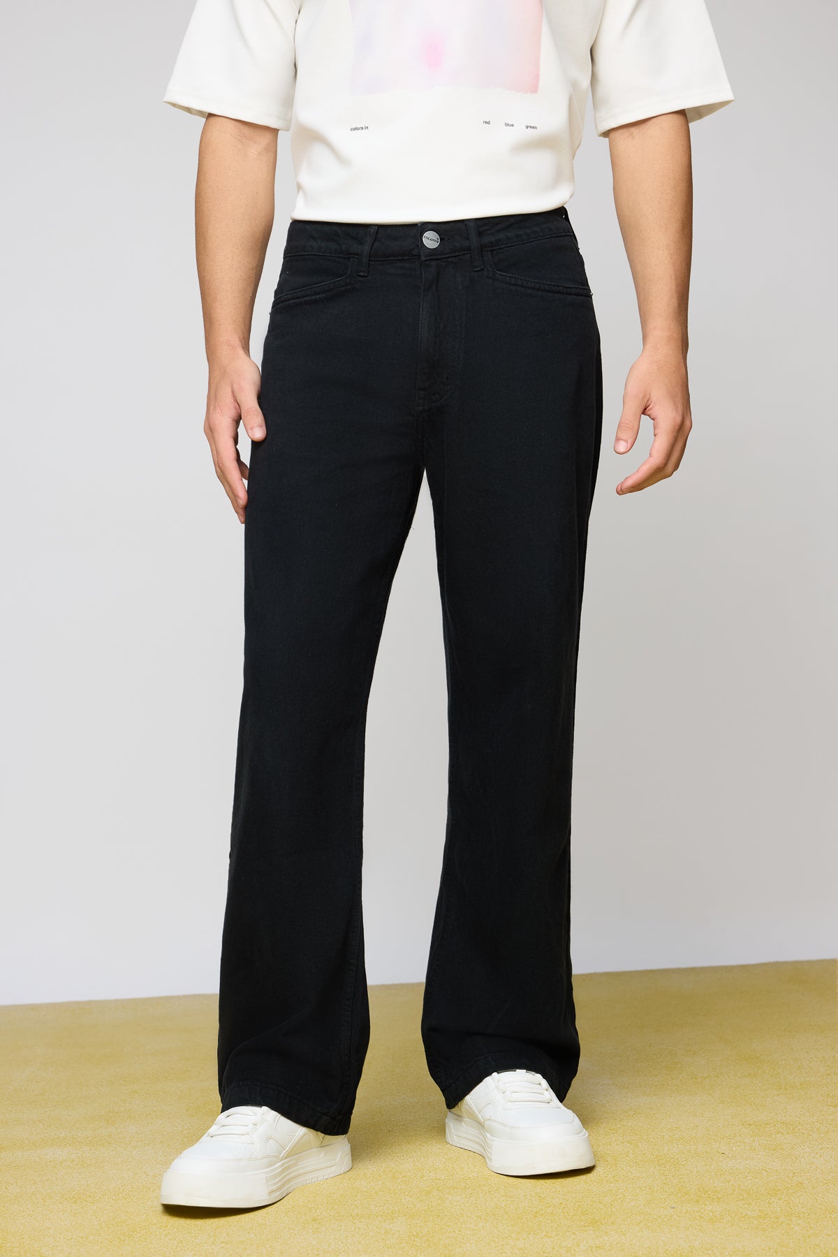 Urban Eclipse Black Men's Wide-Leg Jeans