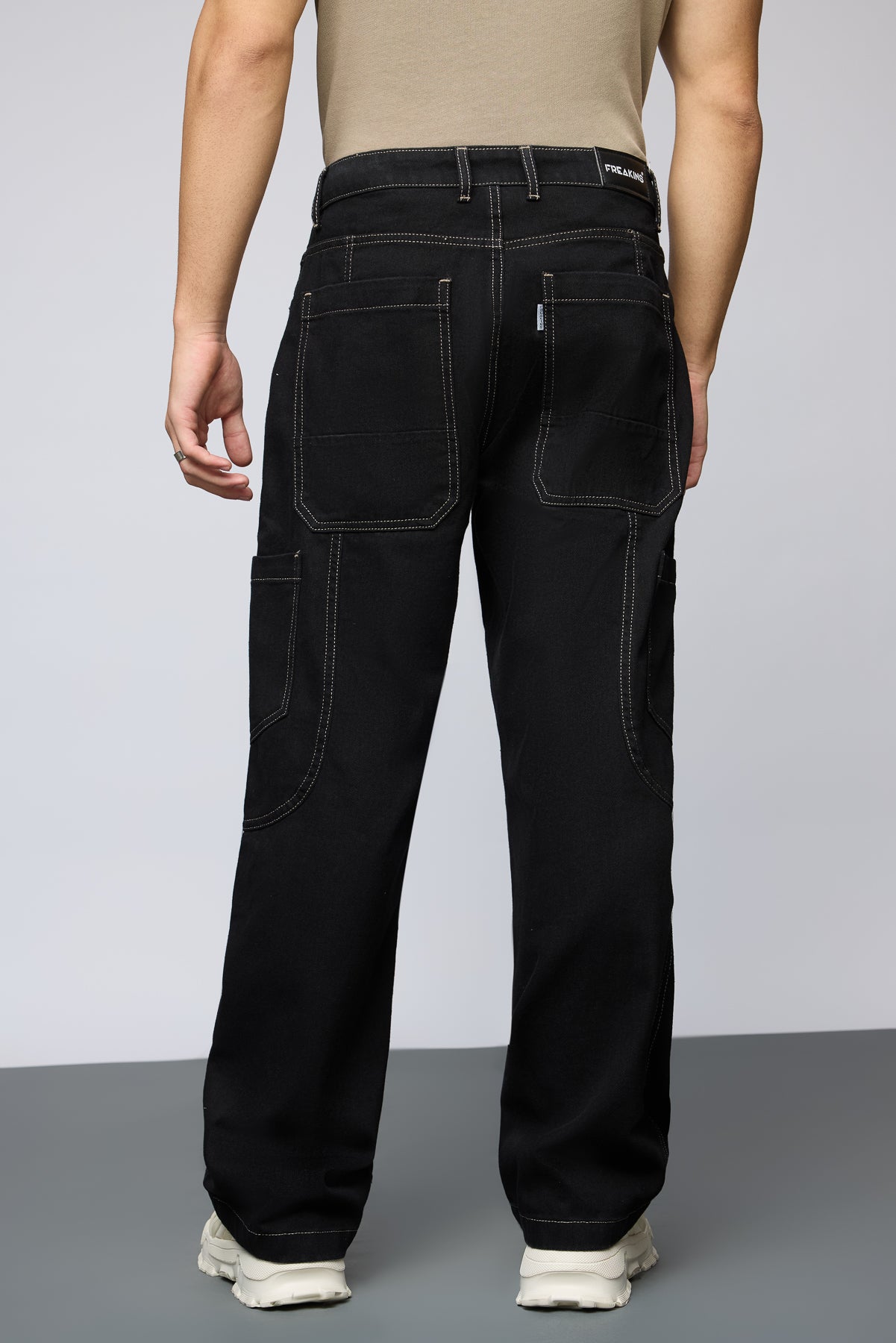 Stealth Stitch Black Men's Cargo Jeans