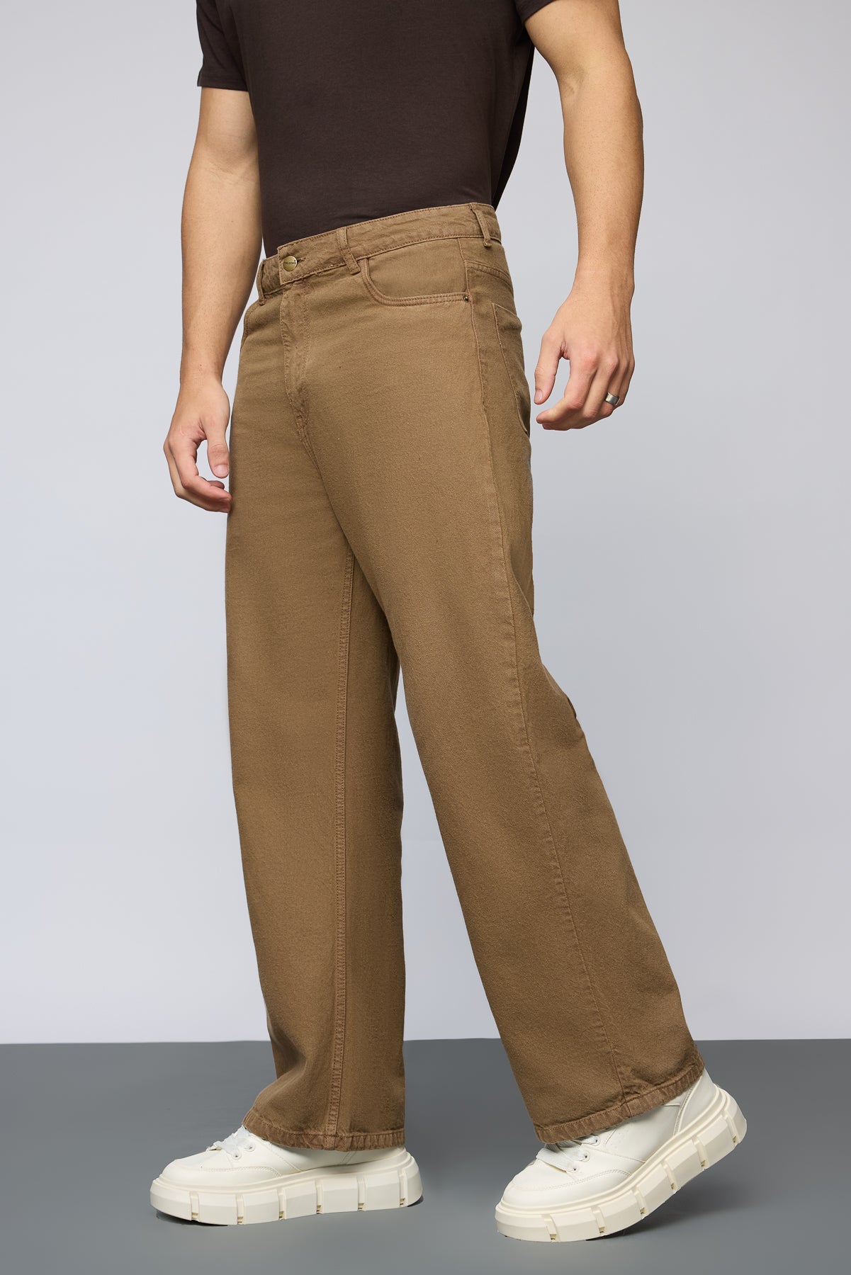 Golden Brown Men's Wide Leg Jeans