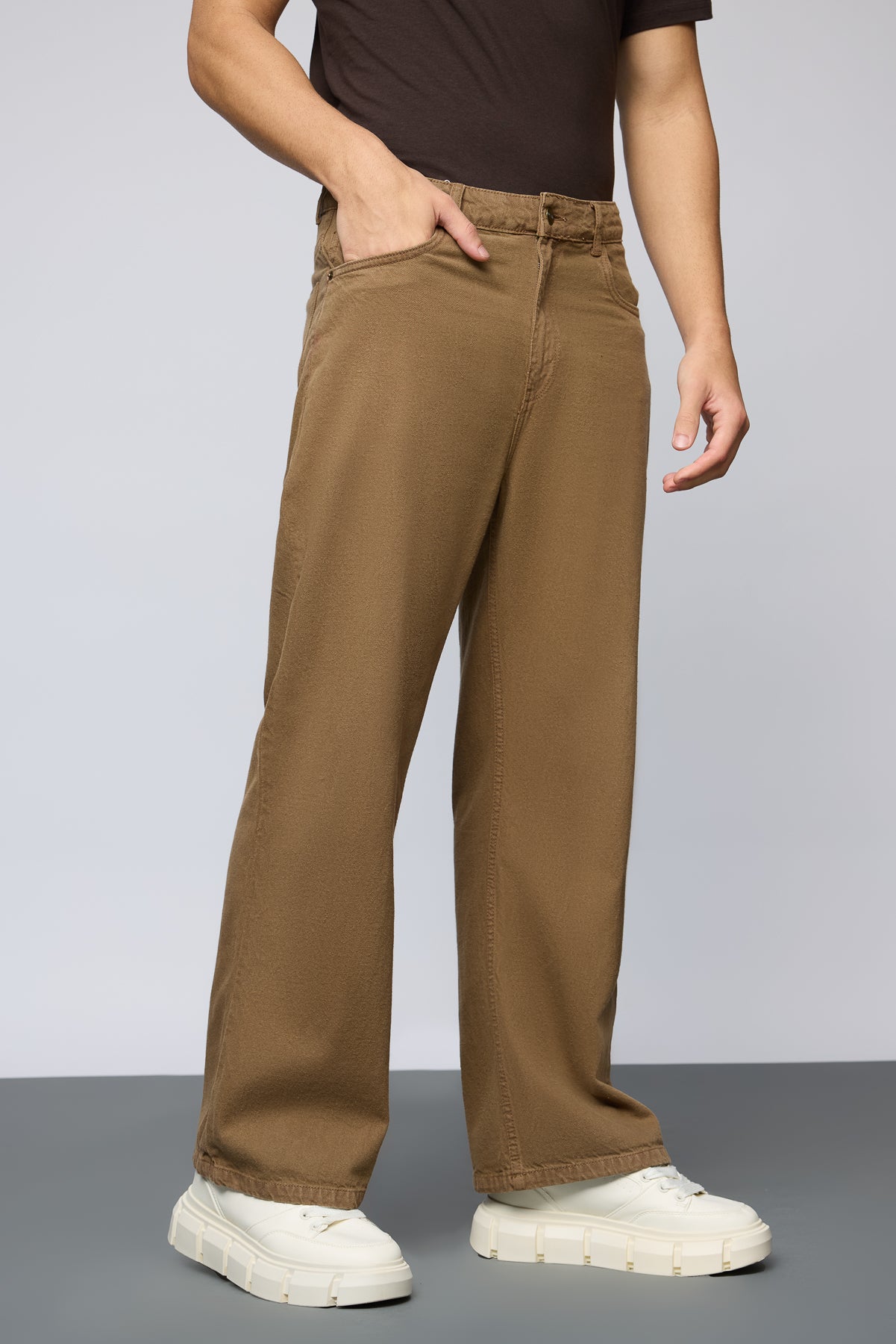 Golden Brown Men's Wide Leg Jeans