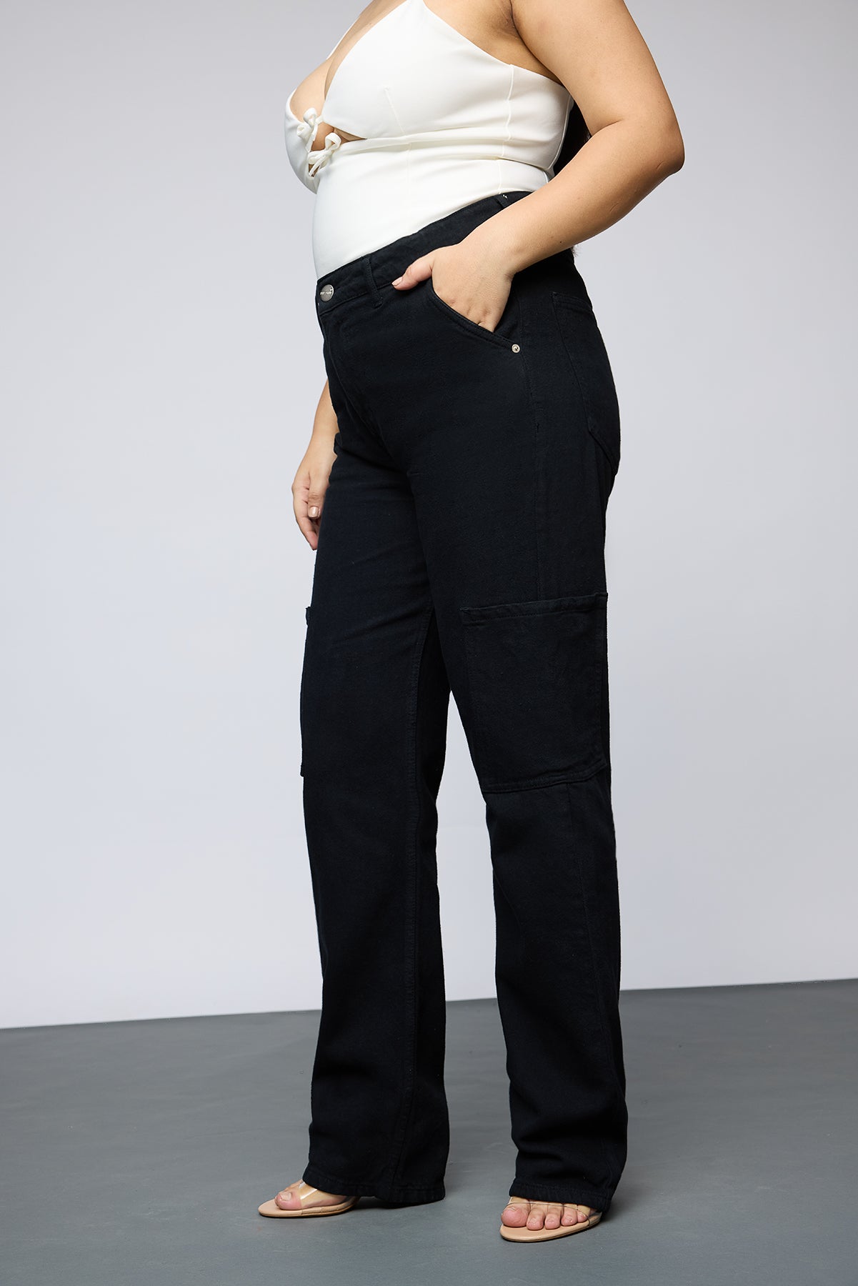 Midnight Luxe Curve Cargo Jeans