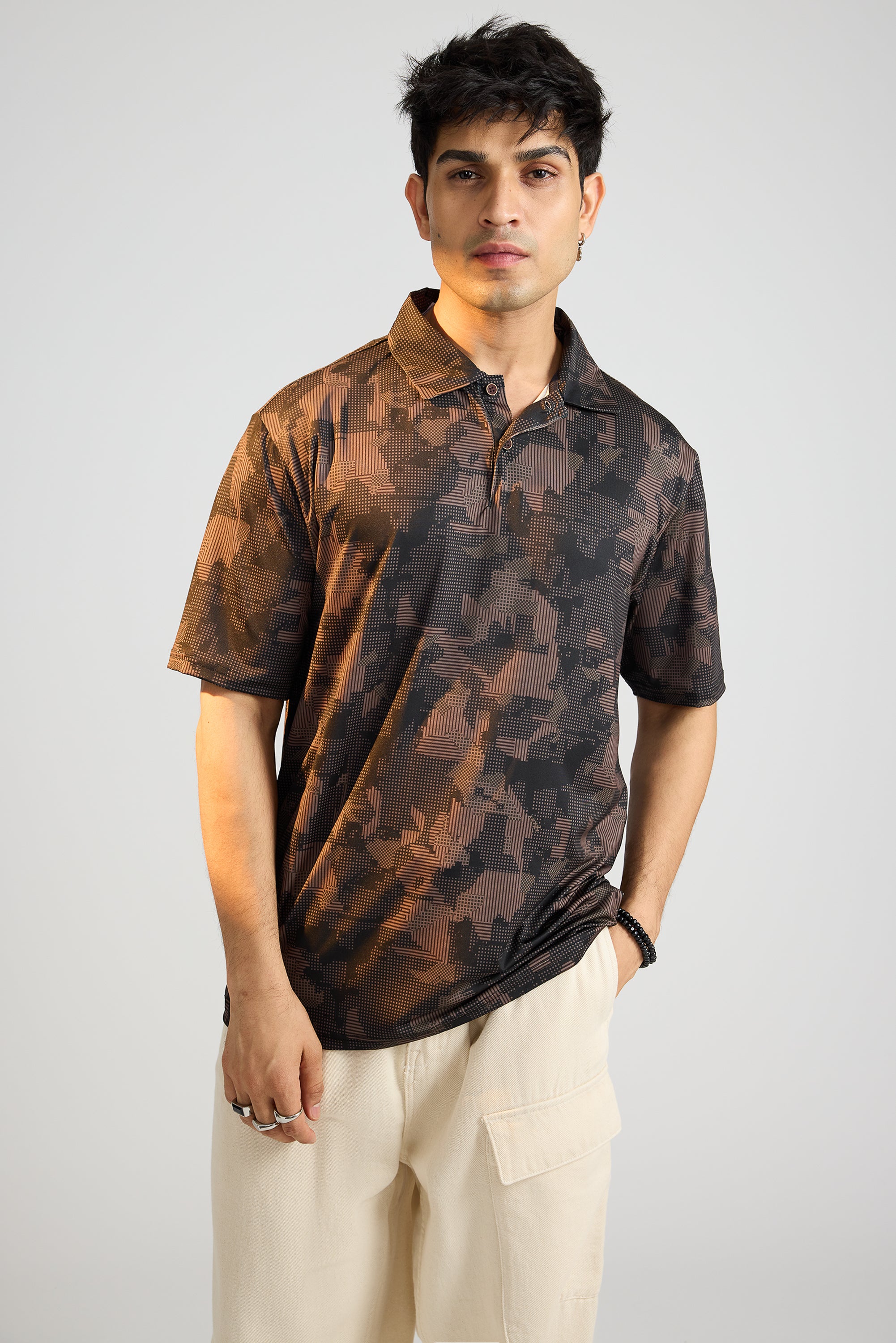 Earthy Print Men's Polo T-Shirt