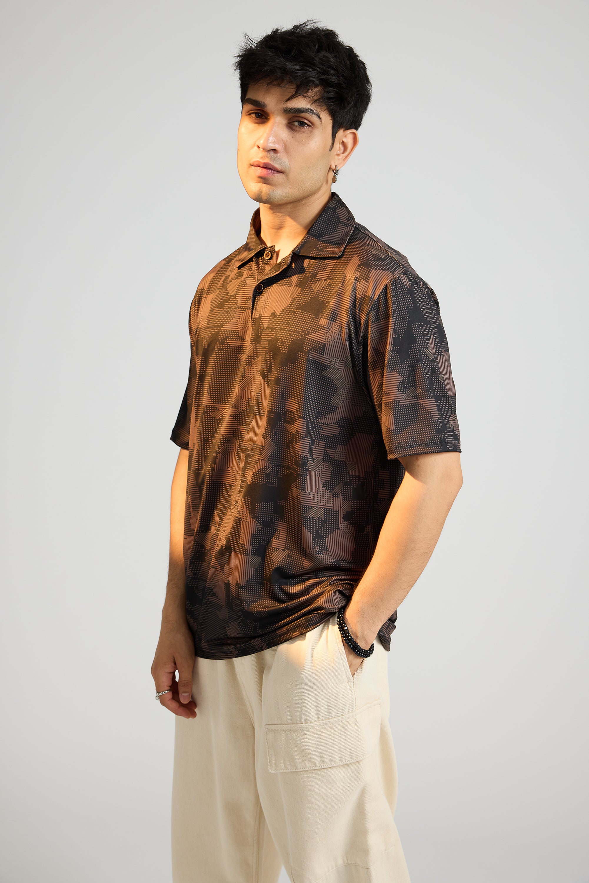 Earthy Print Men's Polo T-Shirt