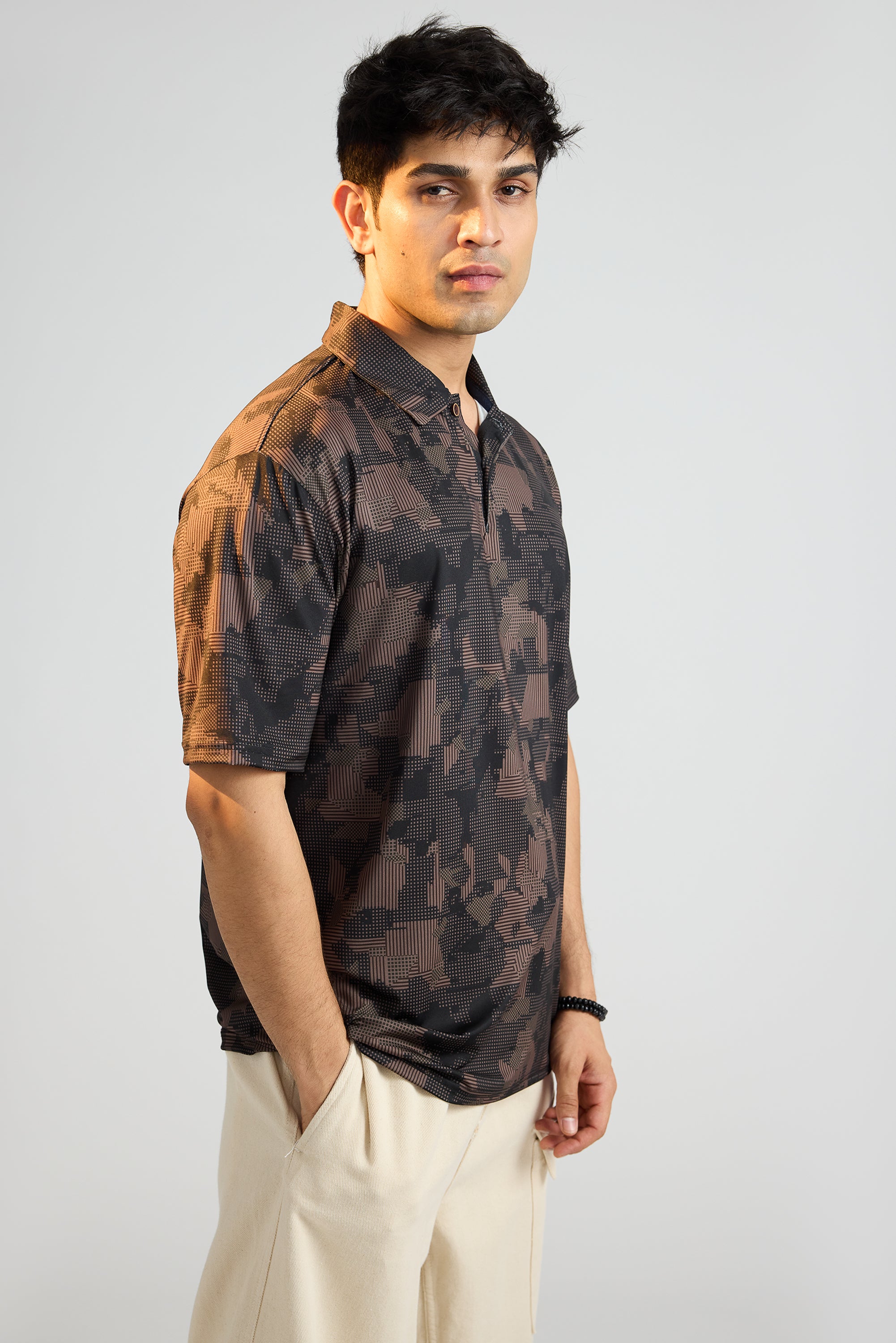 Earthy Print Men's Polo T-Shirt