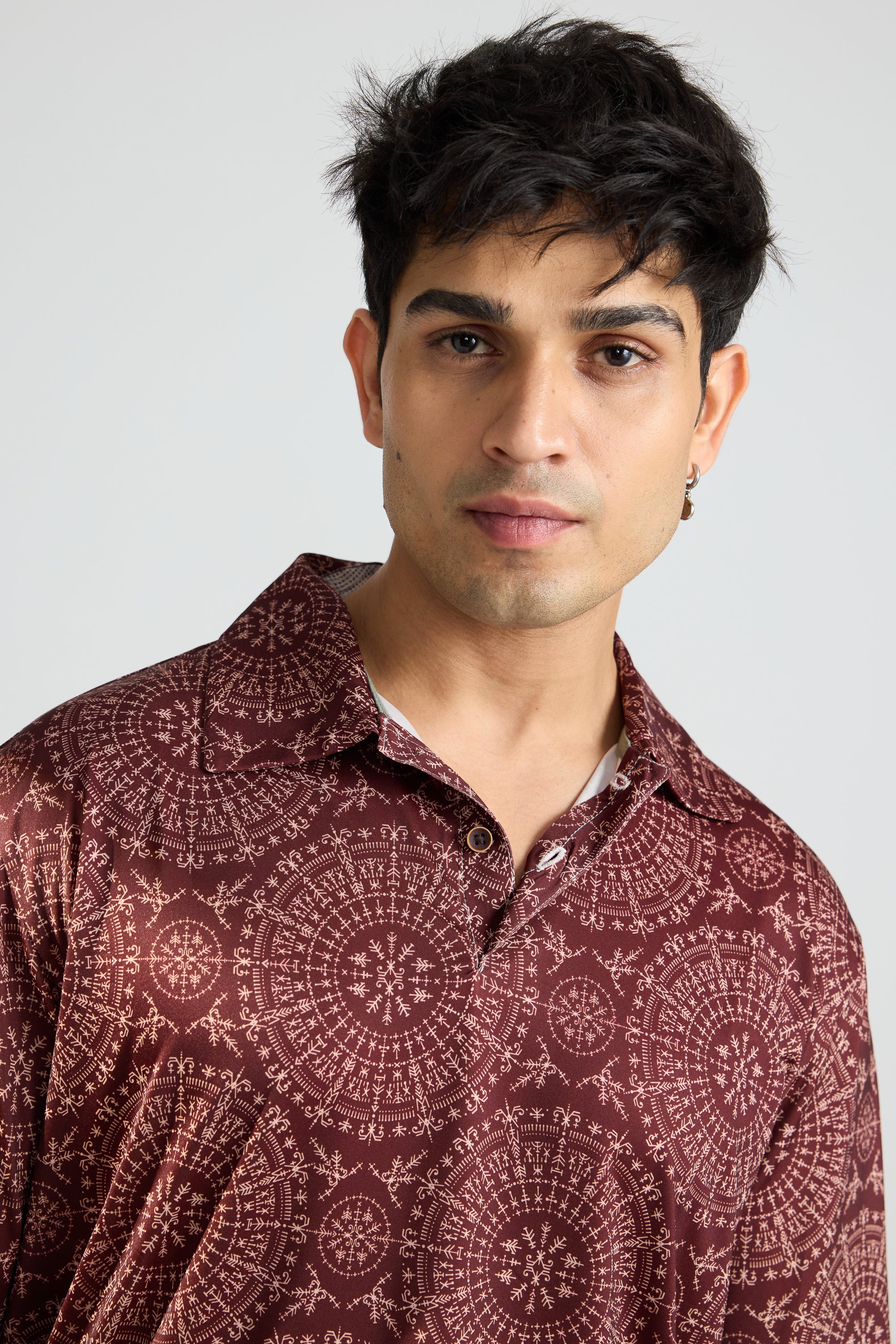 Warli Print Men's Polo T-Shirt