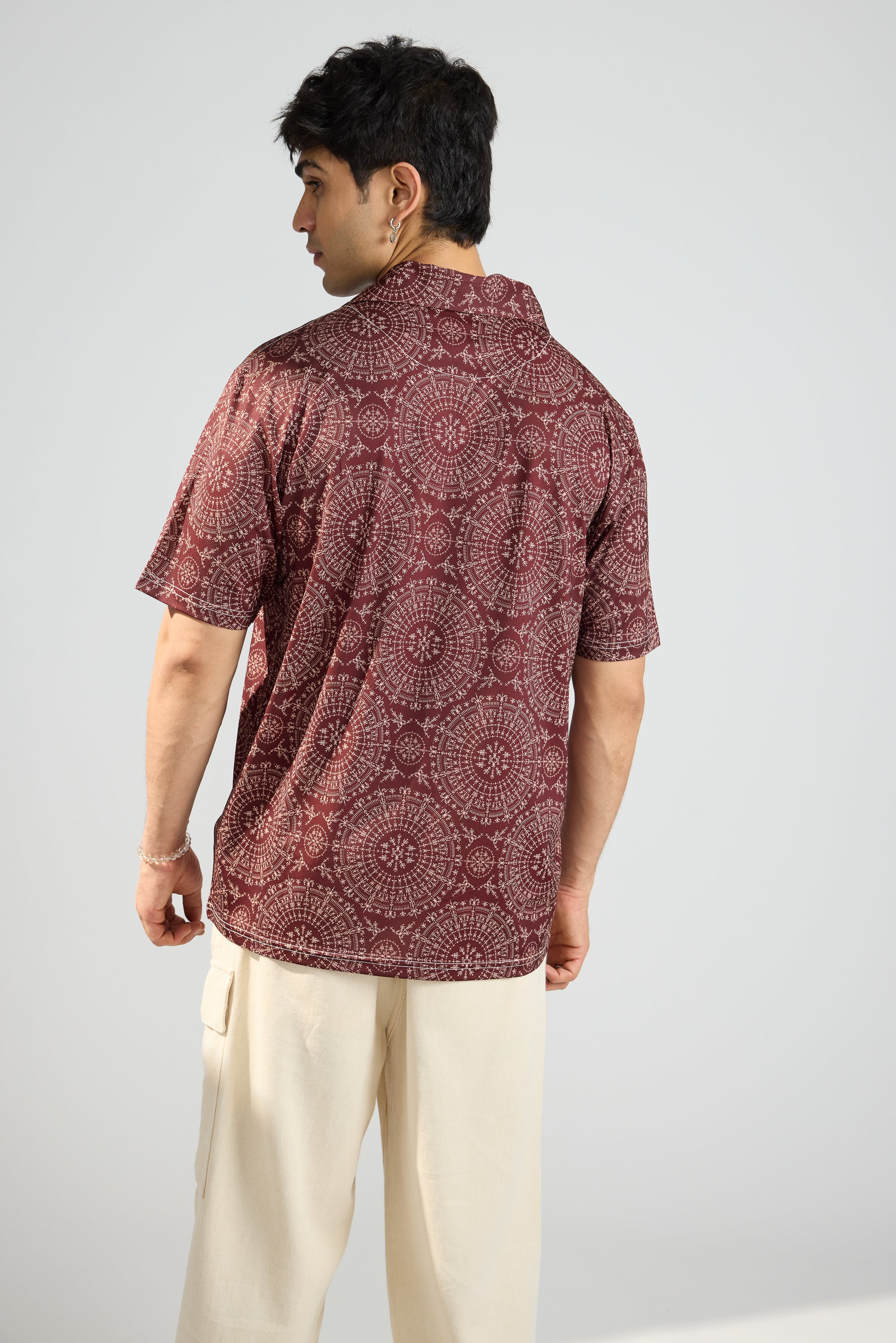 WARLI PRINT MEN'S POLO T-SHIRT