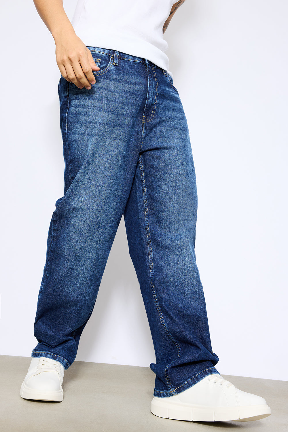 BLUE STRAIGHT MEN'S JEANS