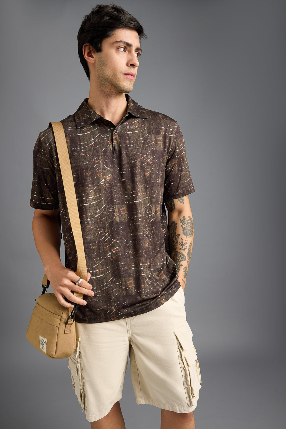 SAFARI PRINT POLO T-SHIRT