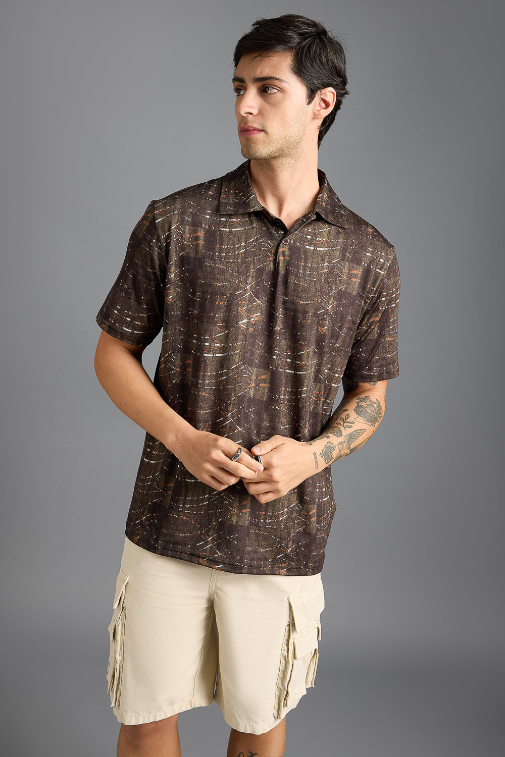 Safari Print Men's Polo T-Shirt