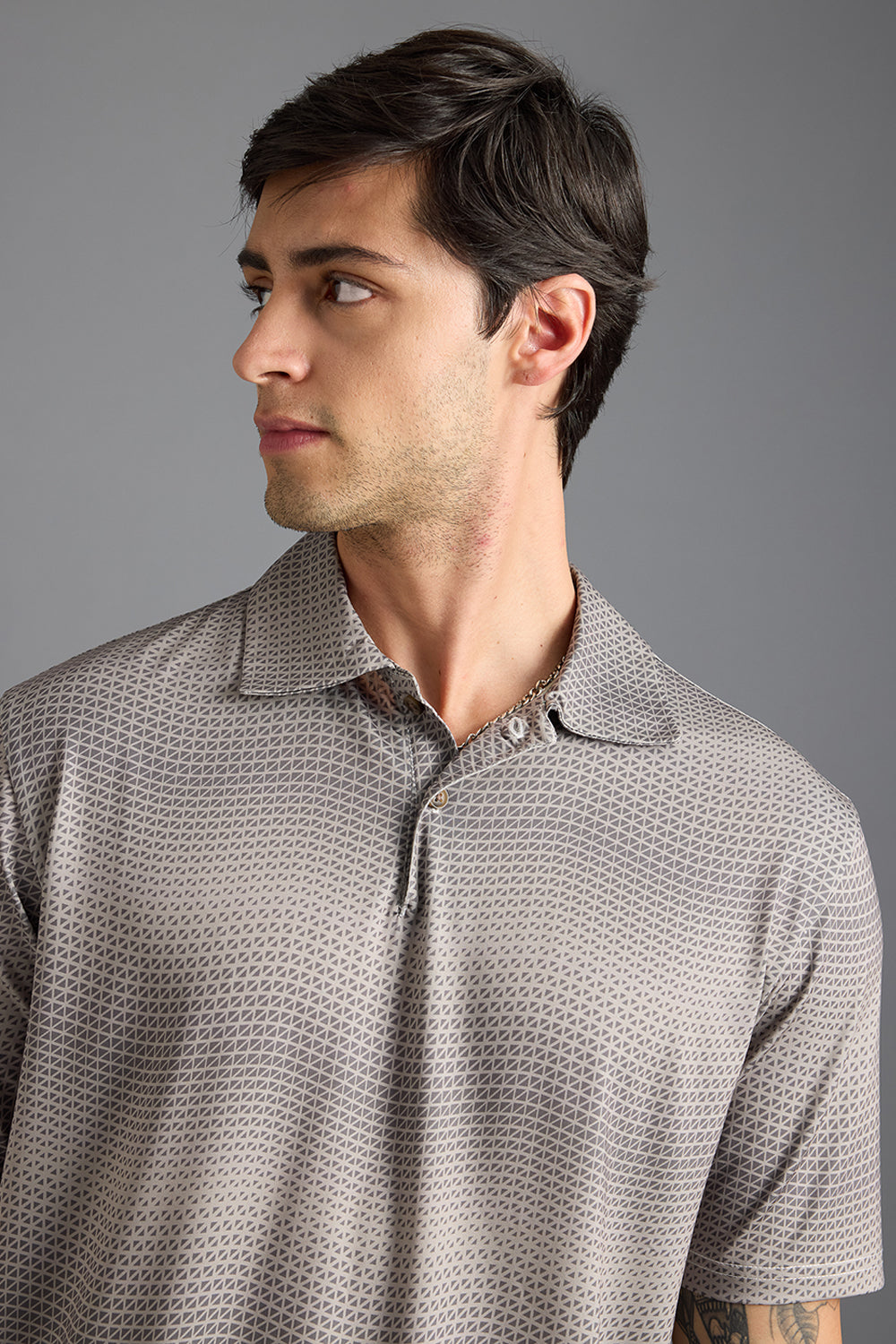 Khaki Print Men's Polo T-Shirt