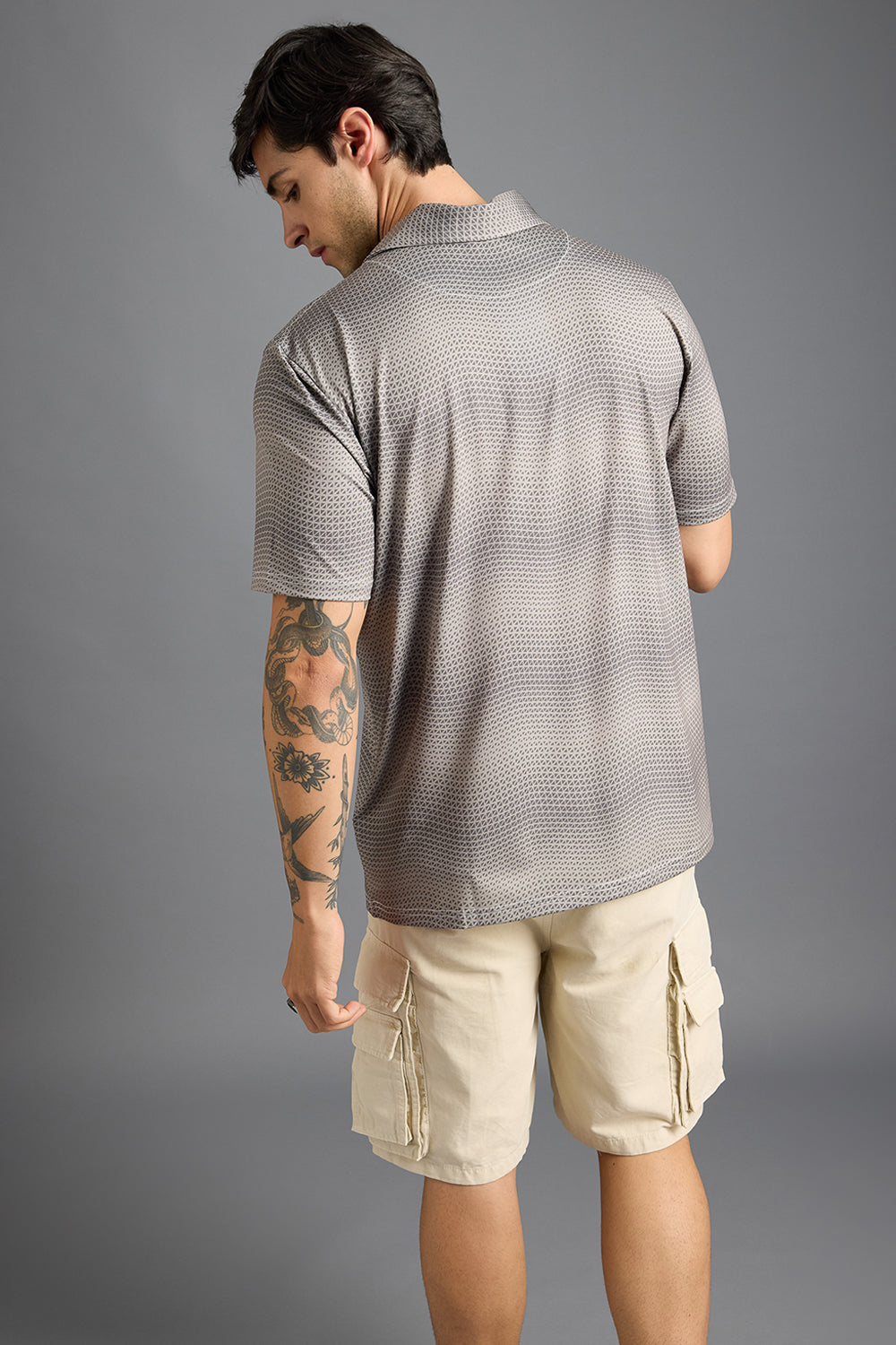 Khaki Print Men's Polo T-Shirt