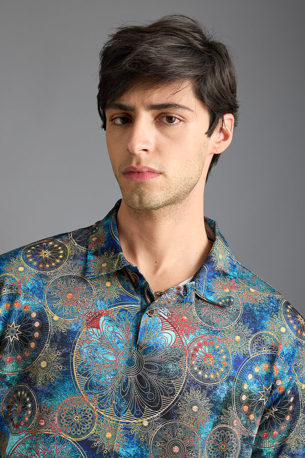 Galaxy Print Men's Polo T-Shirt