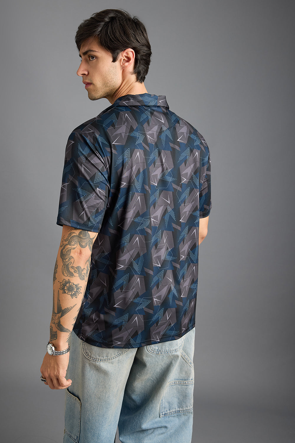 Matrix Print Men's Polo T-Shirt