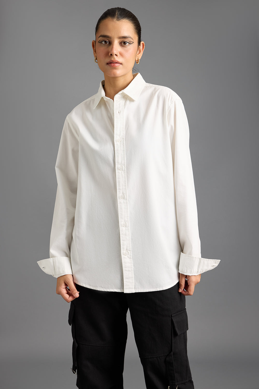 Easy Twill White Women's Regular Fit Shirt