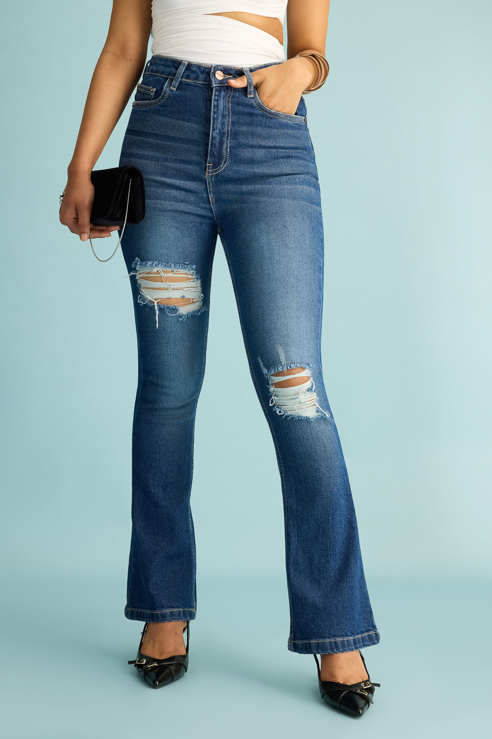 Vintage Sky Distress Women's Bootcut Jeans