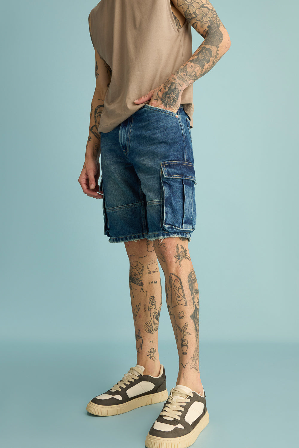 Poseidon Blue Men's Straight Cargo Shorts