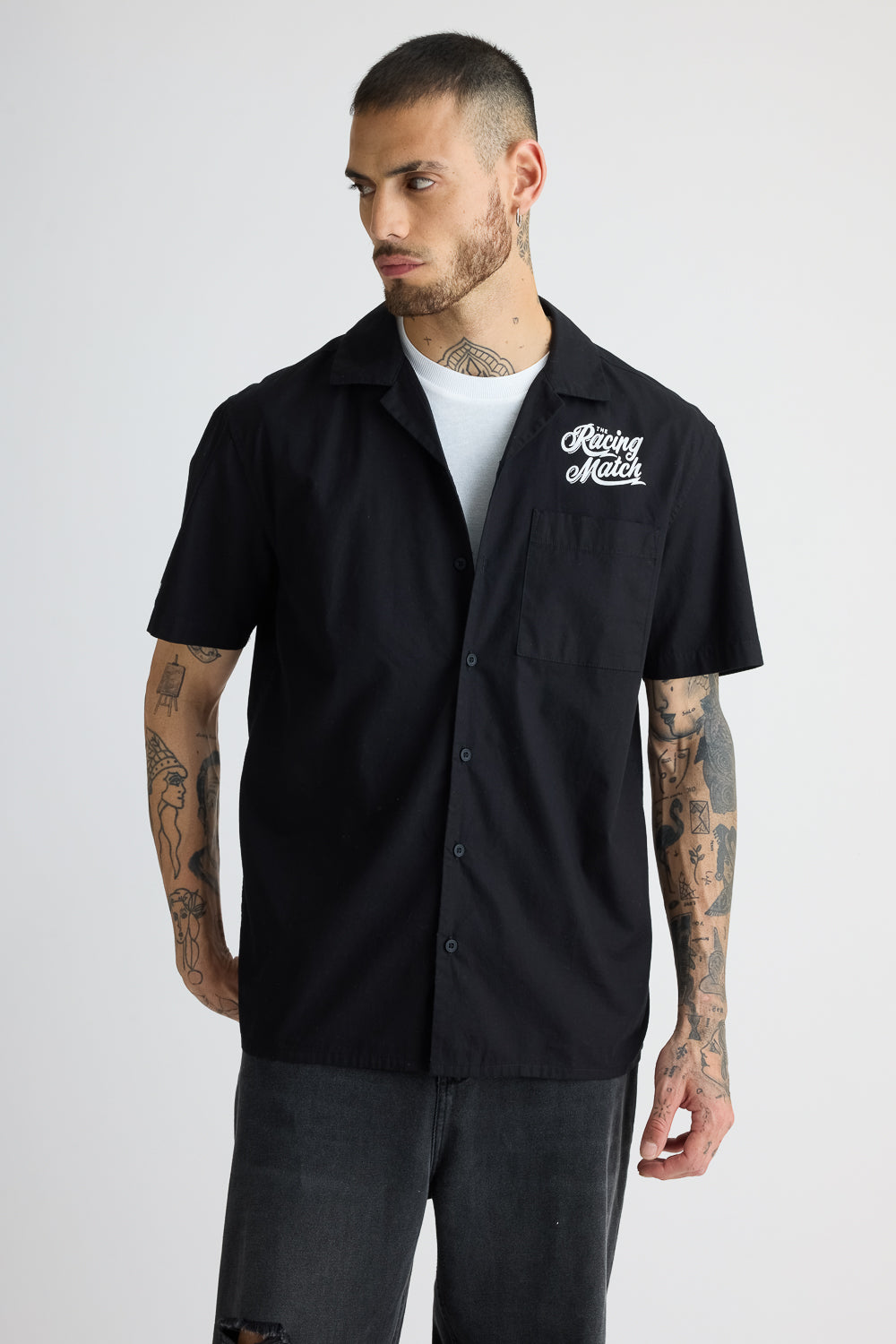 Cotton Poplin Garage Shirt - Basic Black