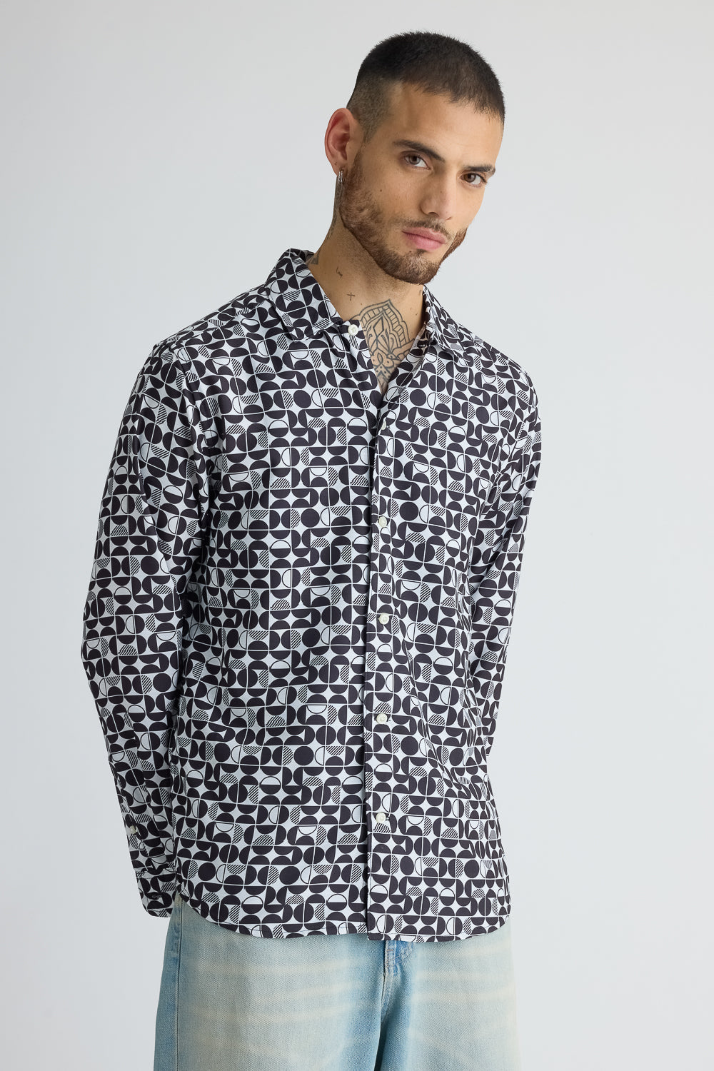 Full Sleeves Avant-Garde Printed Shirt