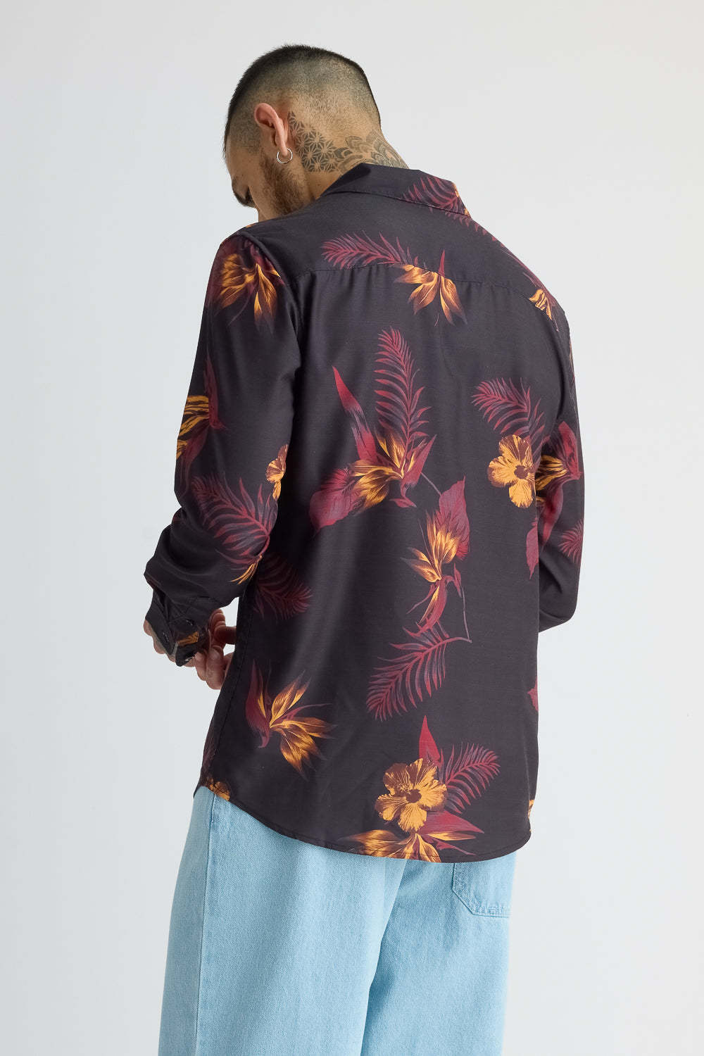 Full Sleeves Men's Flamy Fern Printed Shirt