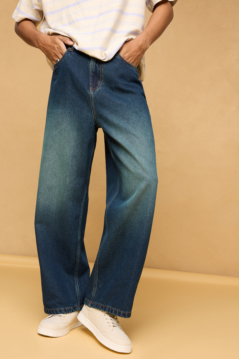 Sea Blue Men's Wide Leg Jeans