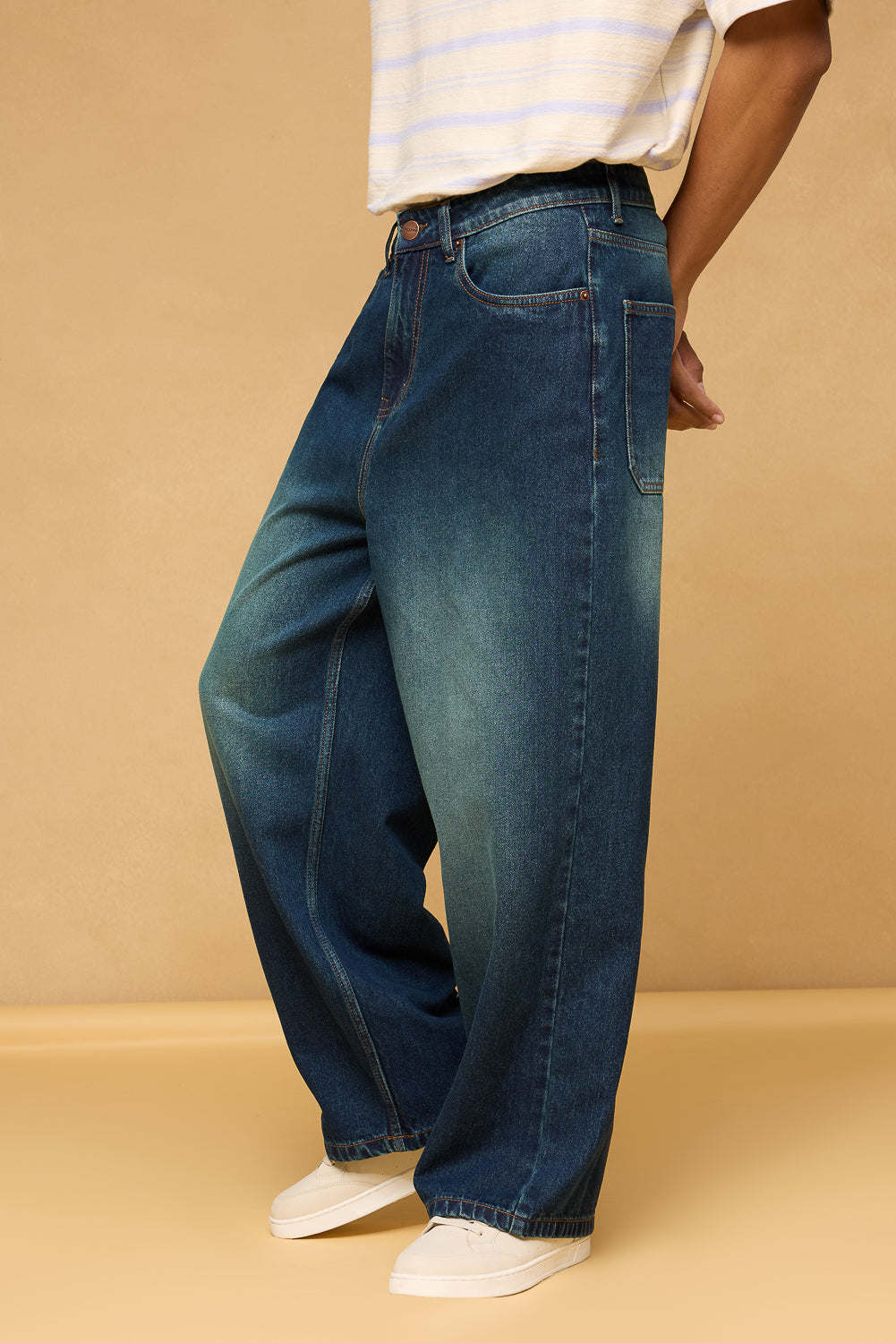 Sea Blue Men's Wide Leg Jeans