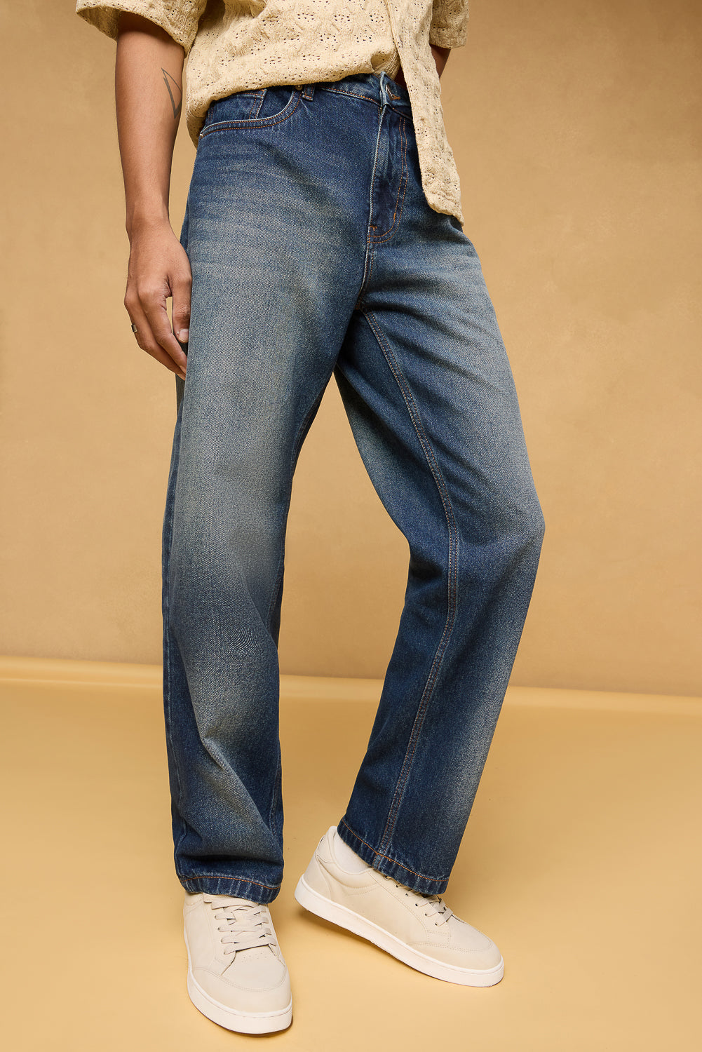 Cinder Men's Whiskered Straight Fit Denim
