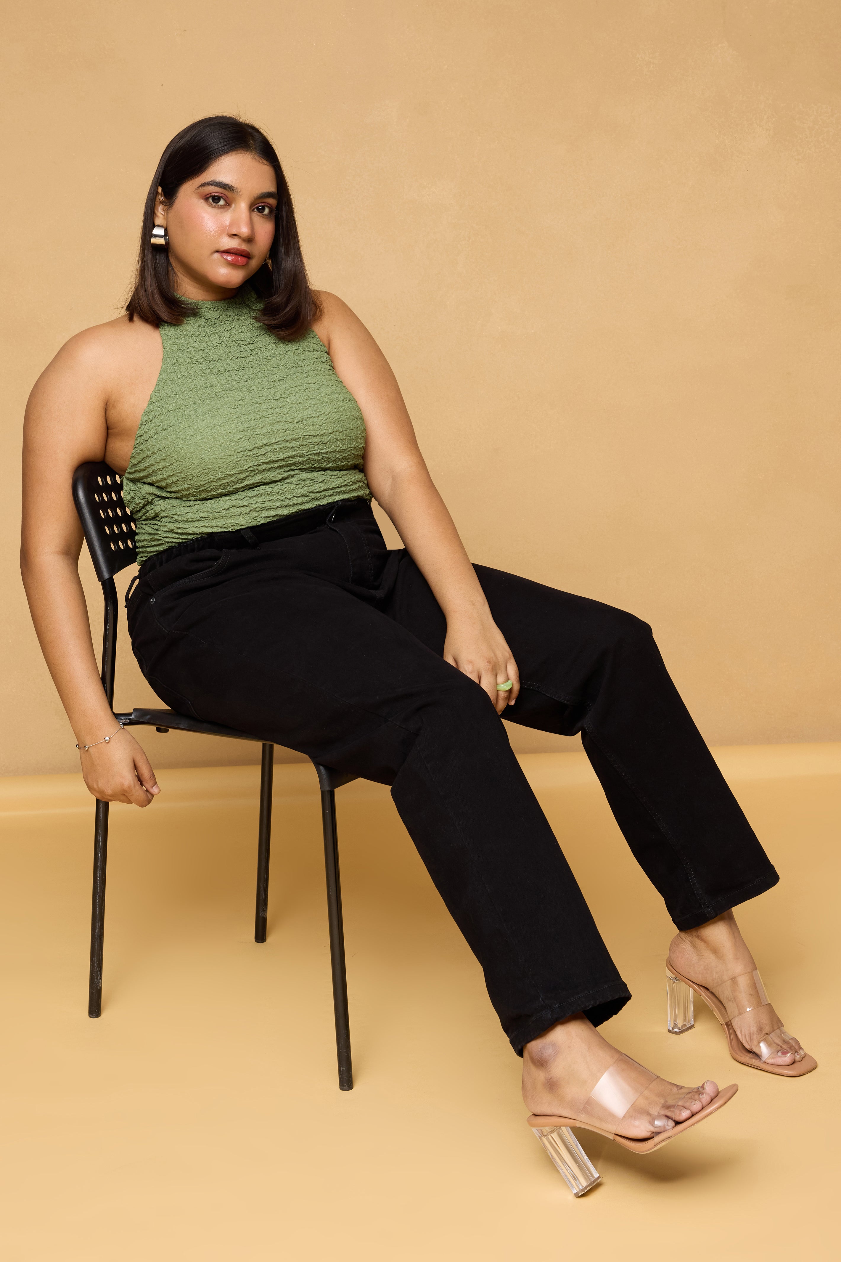 Curve Bean Black Mom Fit Jeans