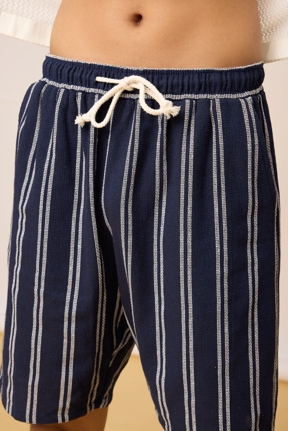 True Navy Striped Men's Bermuda Shorts