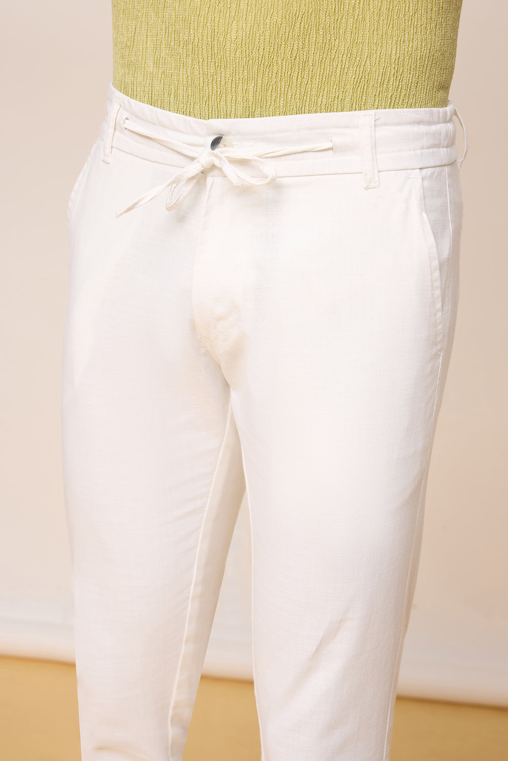 Men's White Drift Drawstring Pants