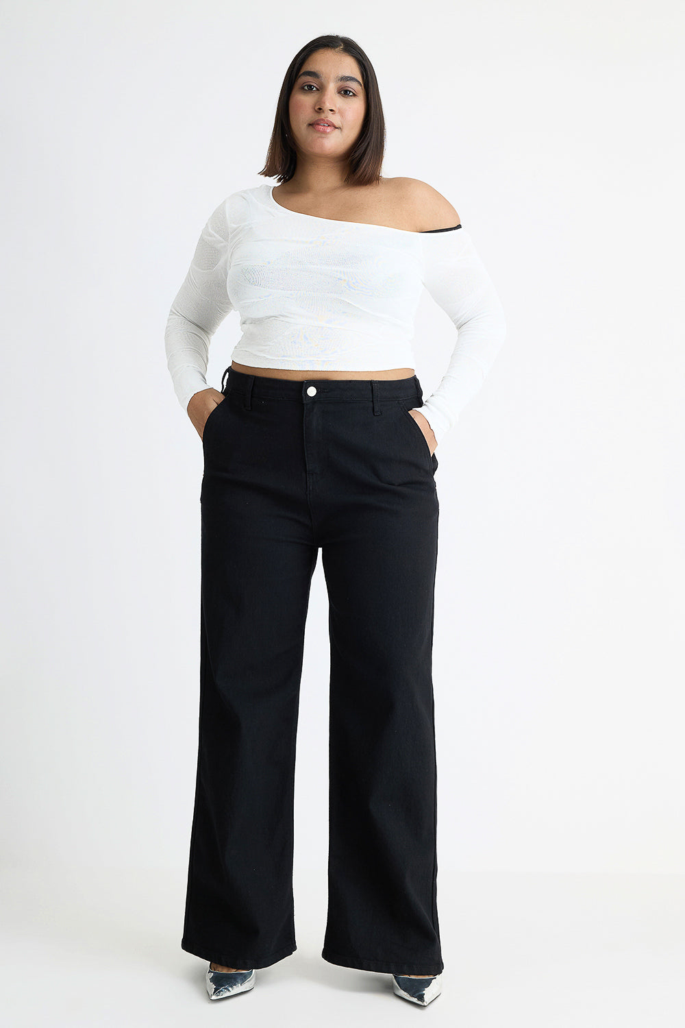 Curve Black Wide Jeans