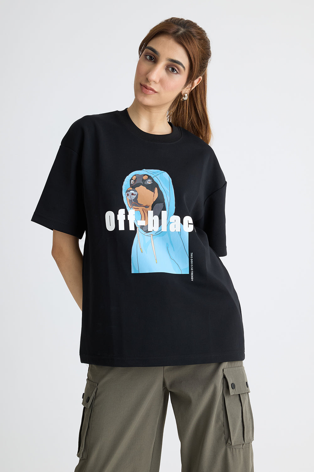 Off-Black Printed T-Shirt