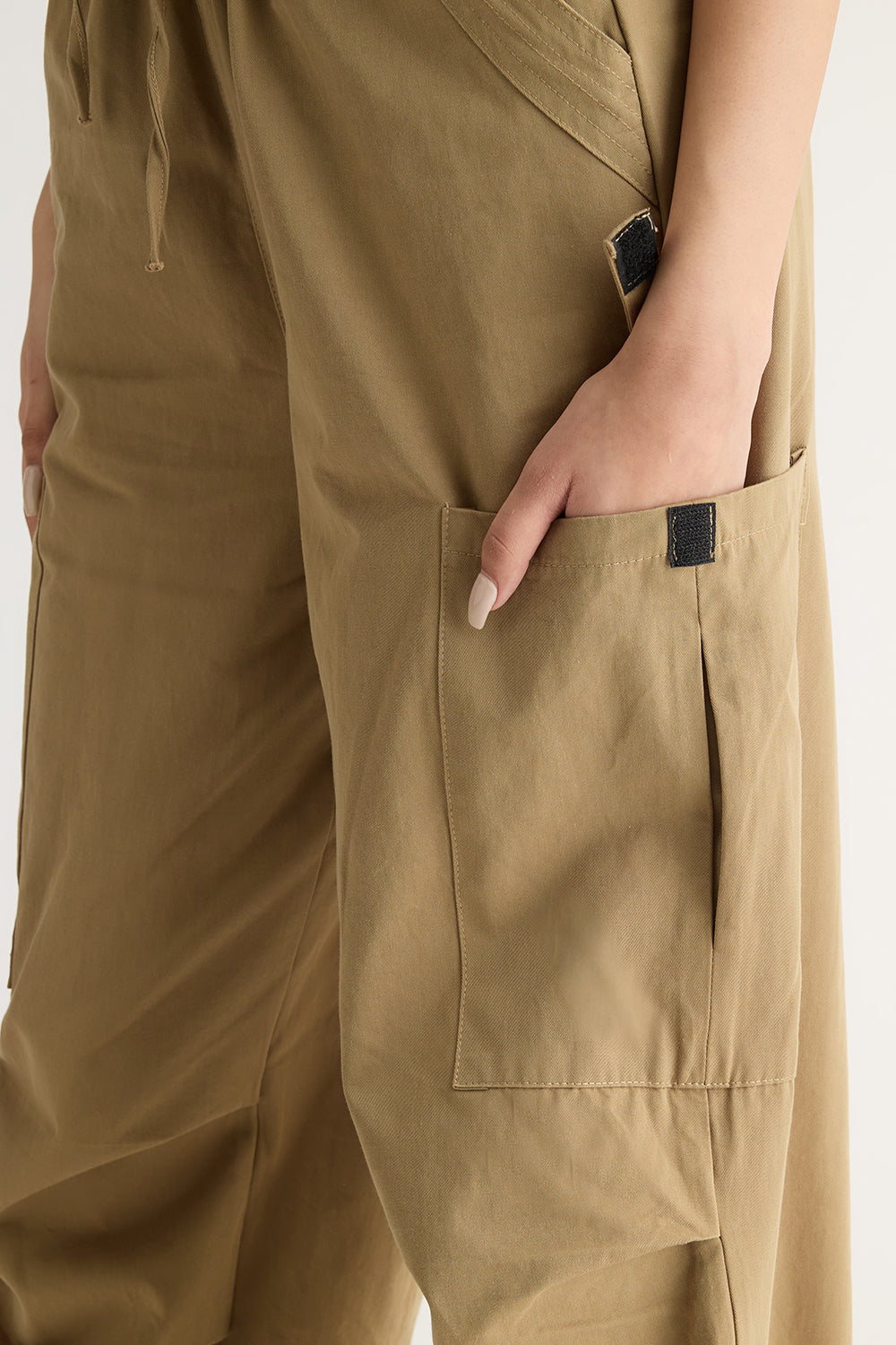 Light Brown Elasticated Cargo Pants