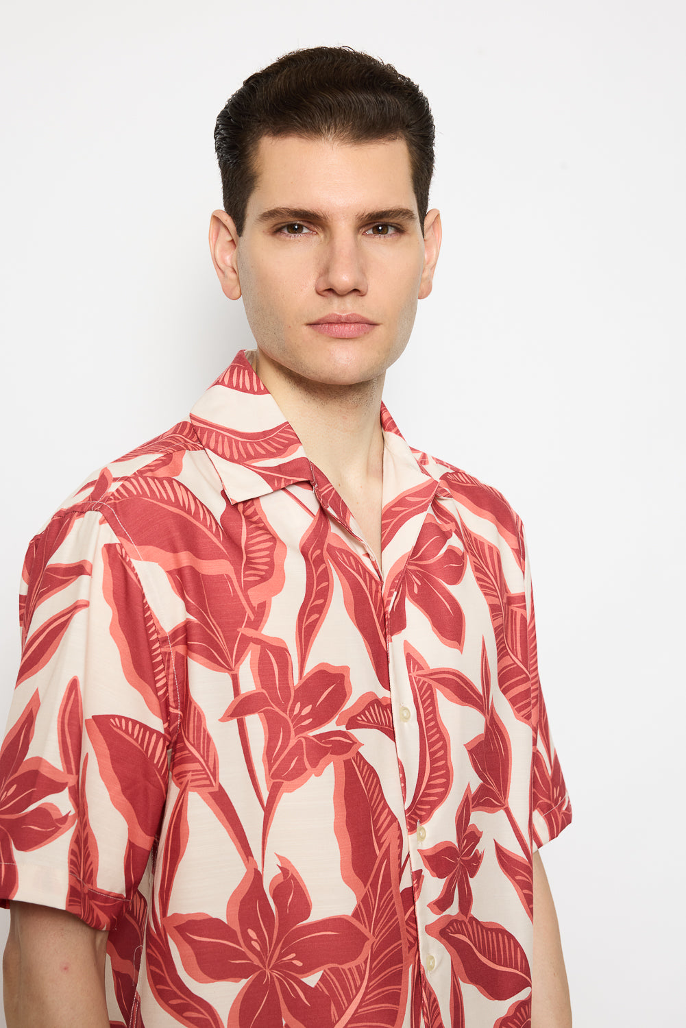 Red Flower Men's Resort Shirt