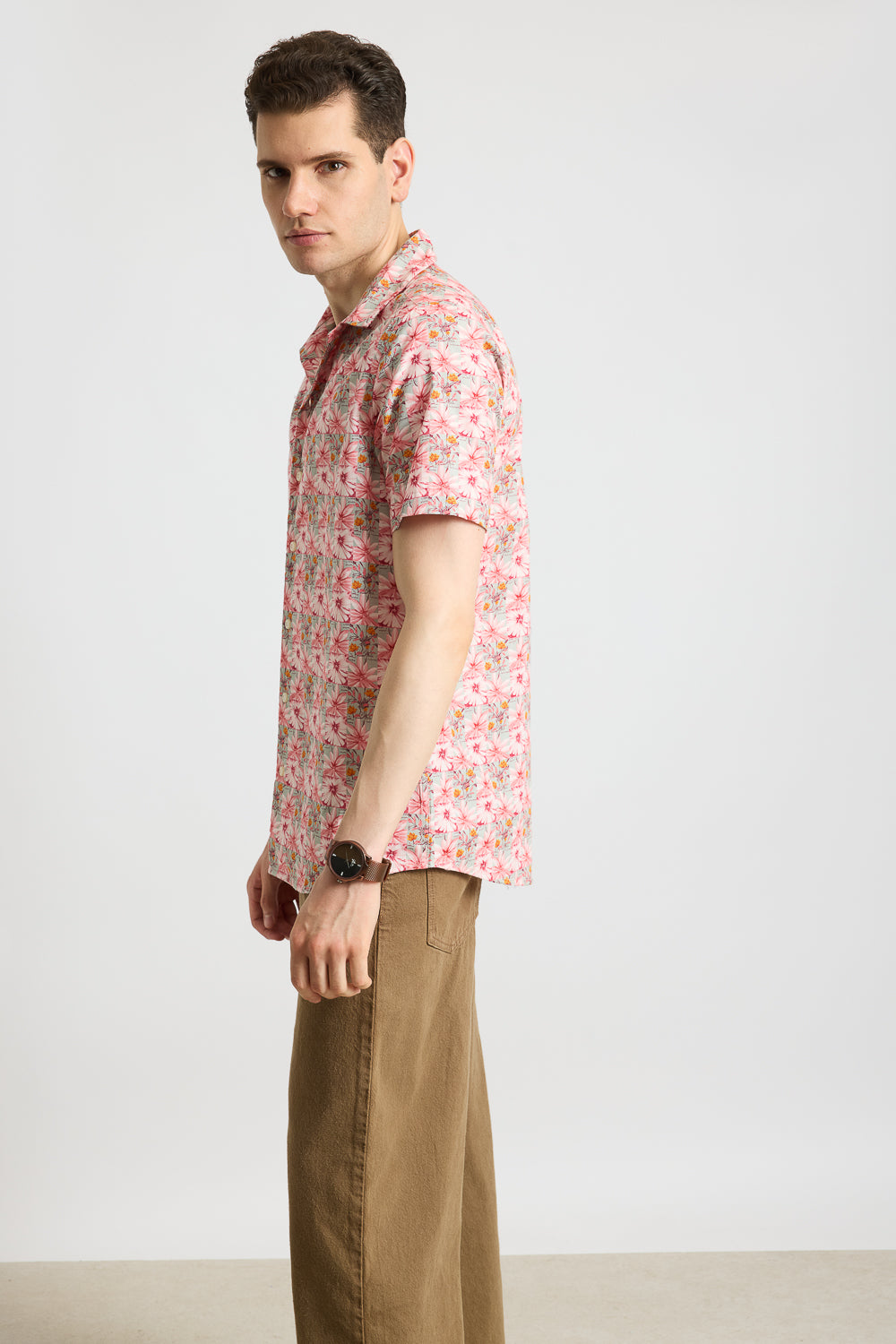 Pink Flower Men's Resort Shirt