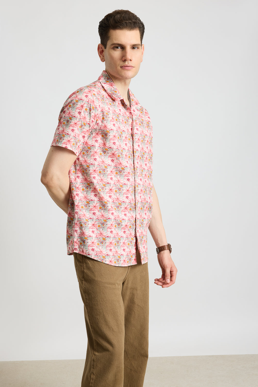 Pink Flower Men's Resort Shirt