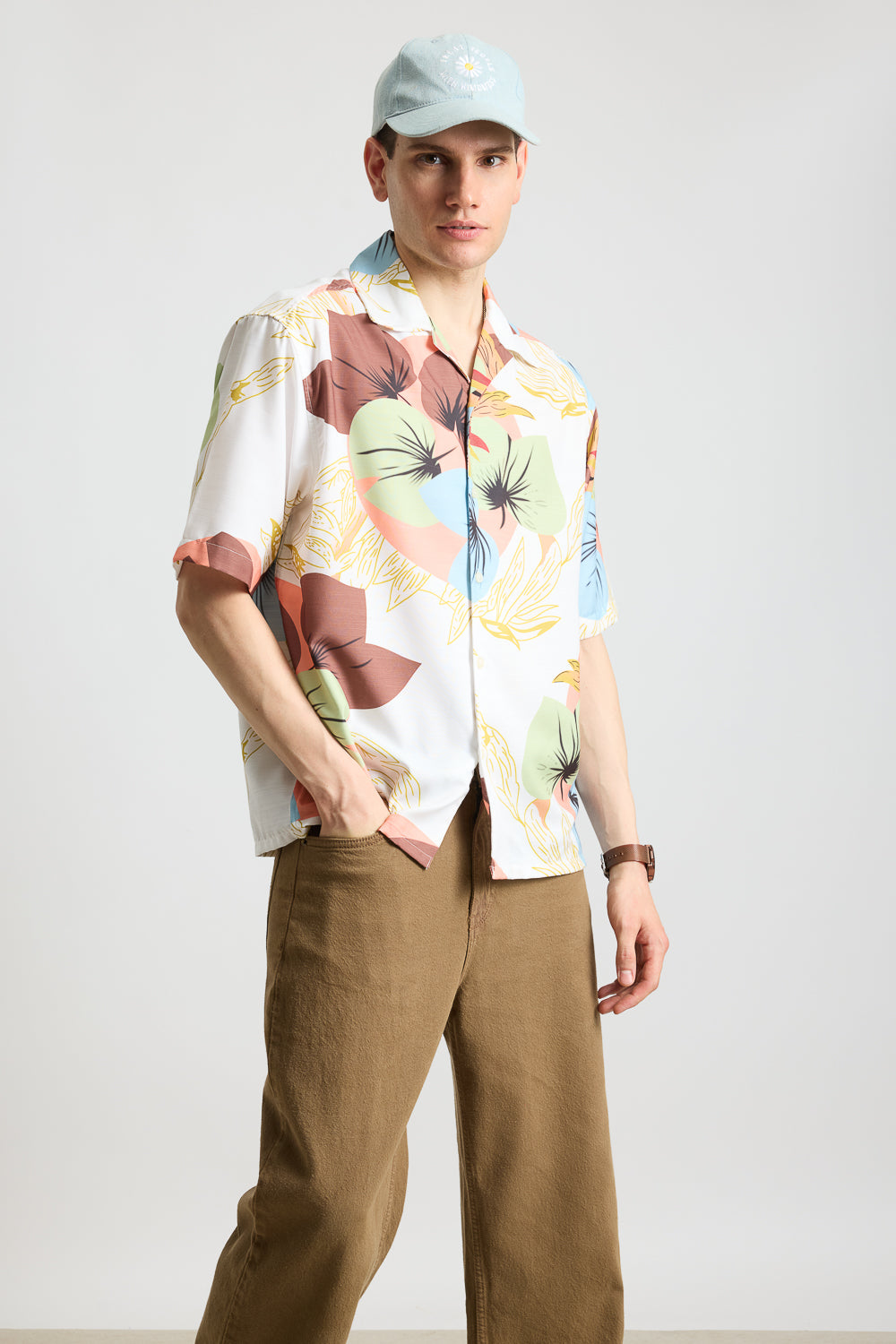Tropical Print Men's Resort Shirt