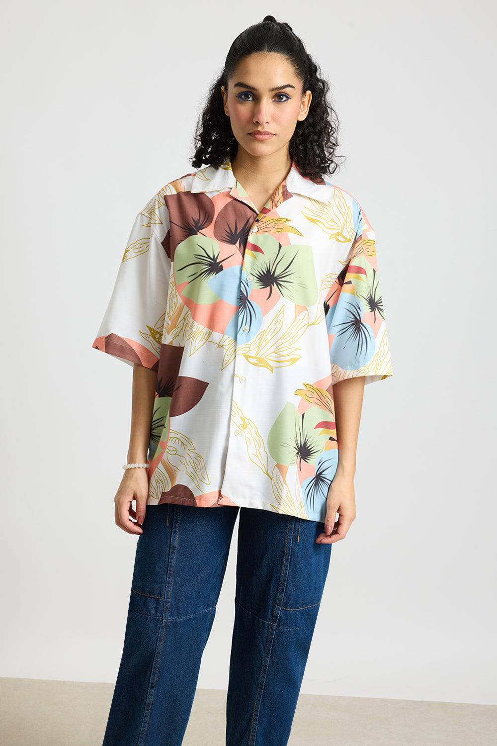 Tropical Print Women's Resort Shirt