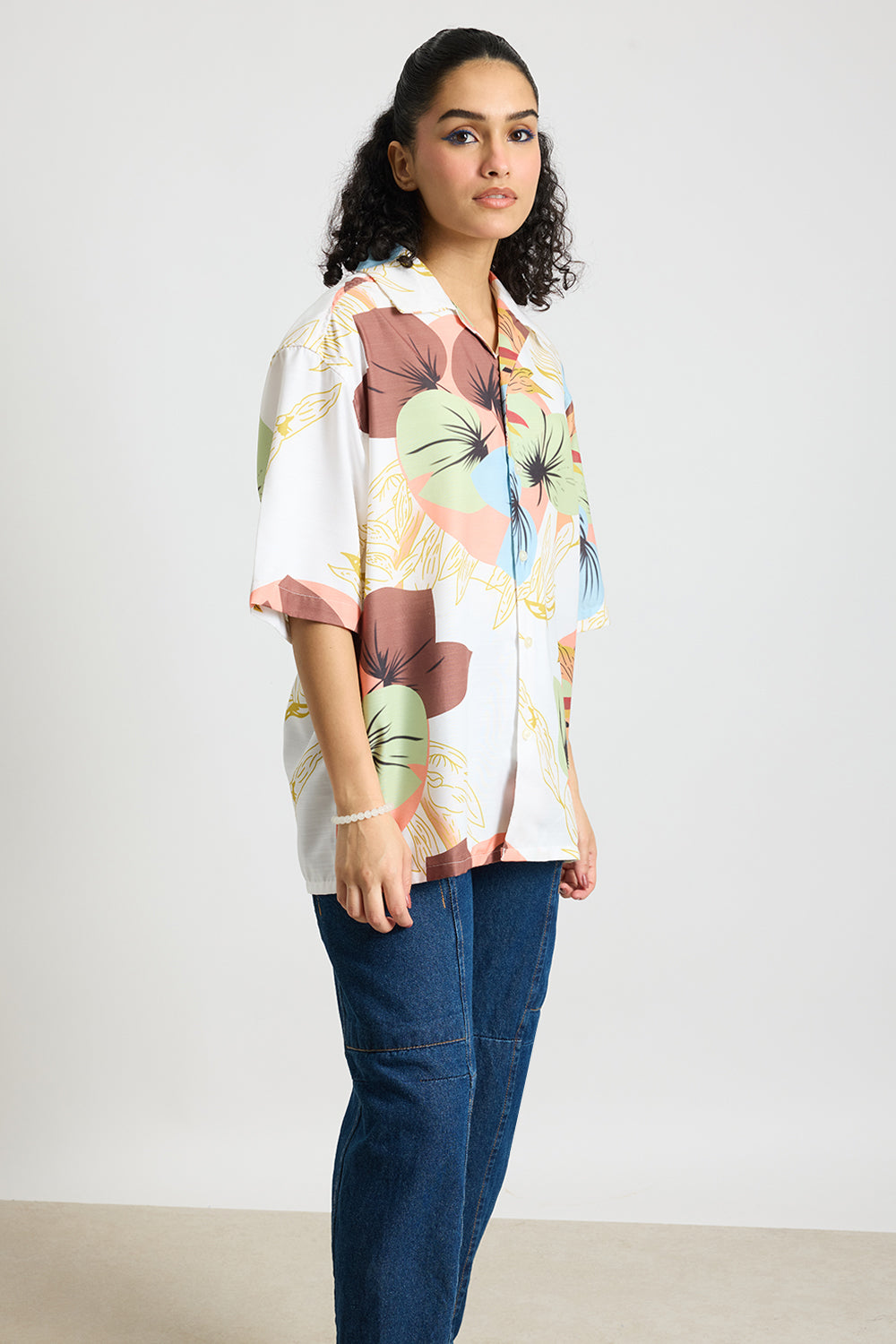 Tropical Print Women's Resort Shirt