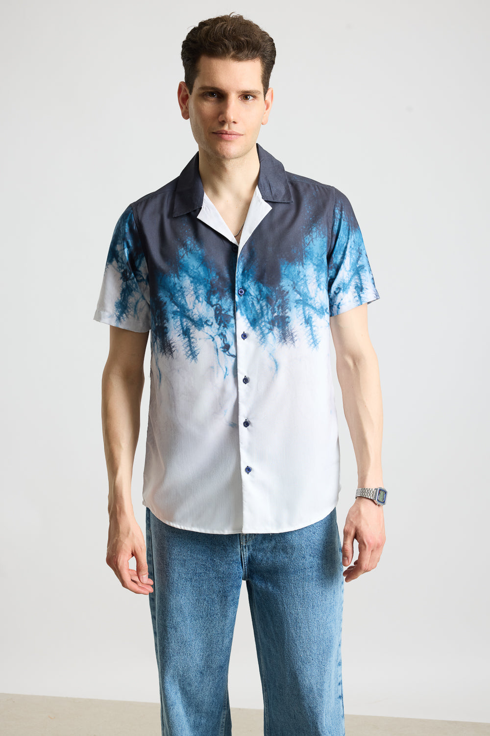 Lightening Effect Men's Resort Shirt