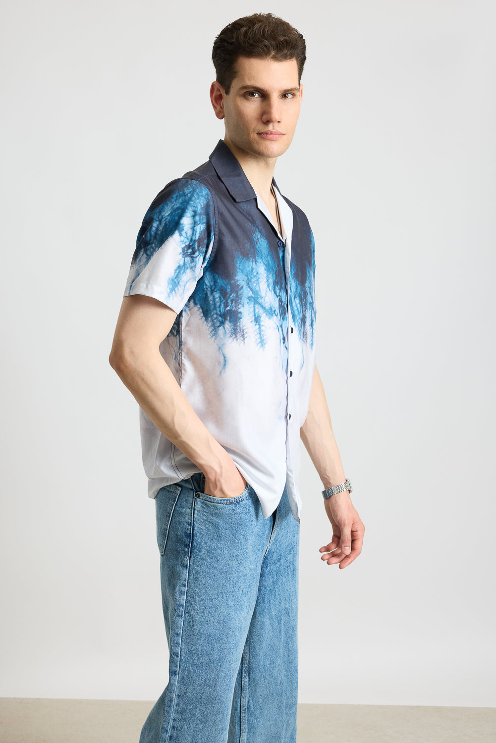 Lightening Effect Men's Resort Shirt