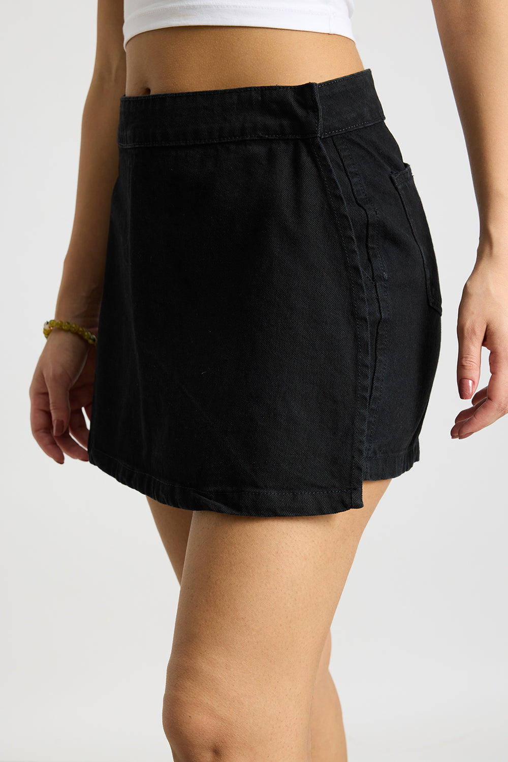 Timeless Black Denim Skort