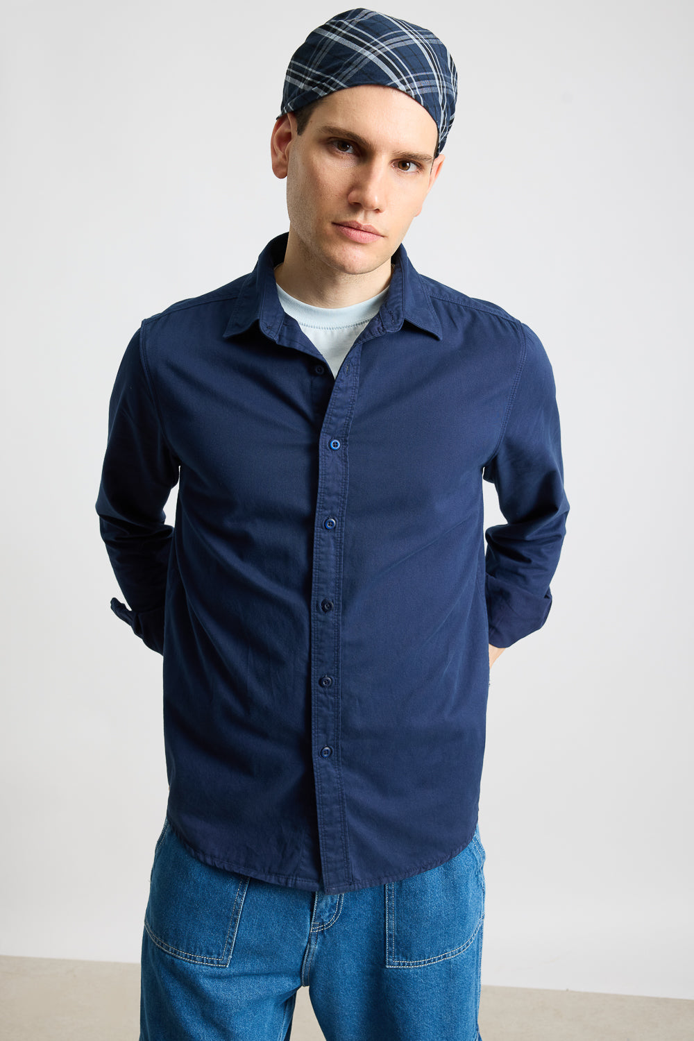 Easy Twill Navy Blue Men's Regular Fit Shirt