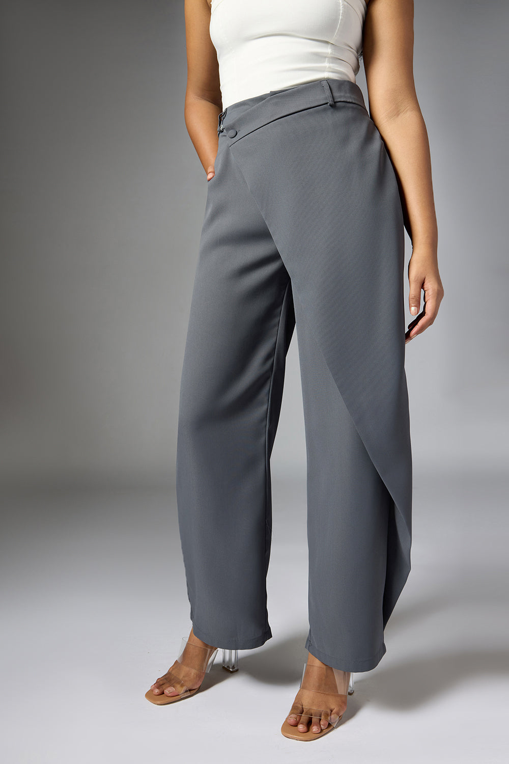 Murky Grey Wrap Around Trousers