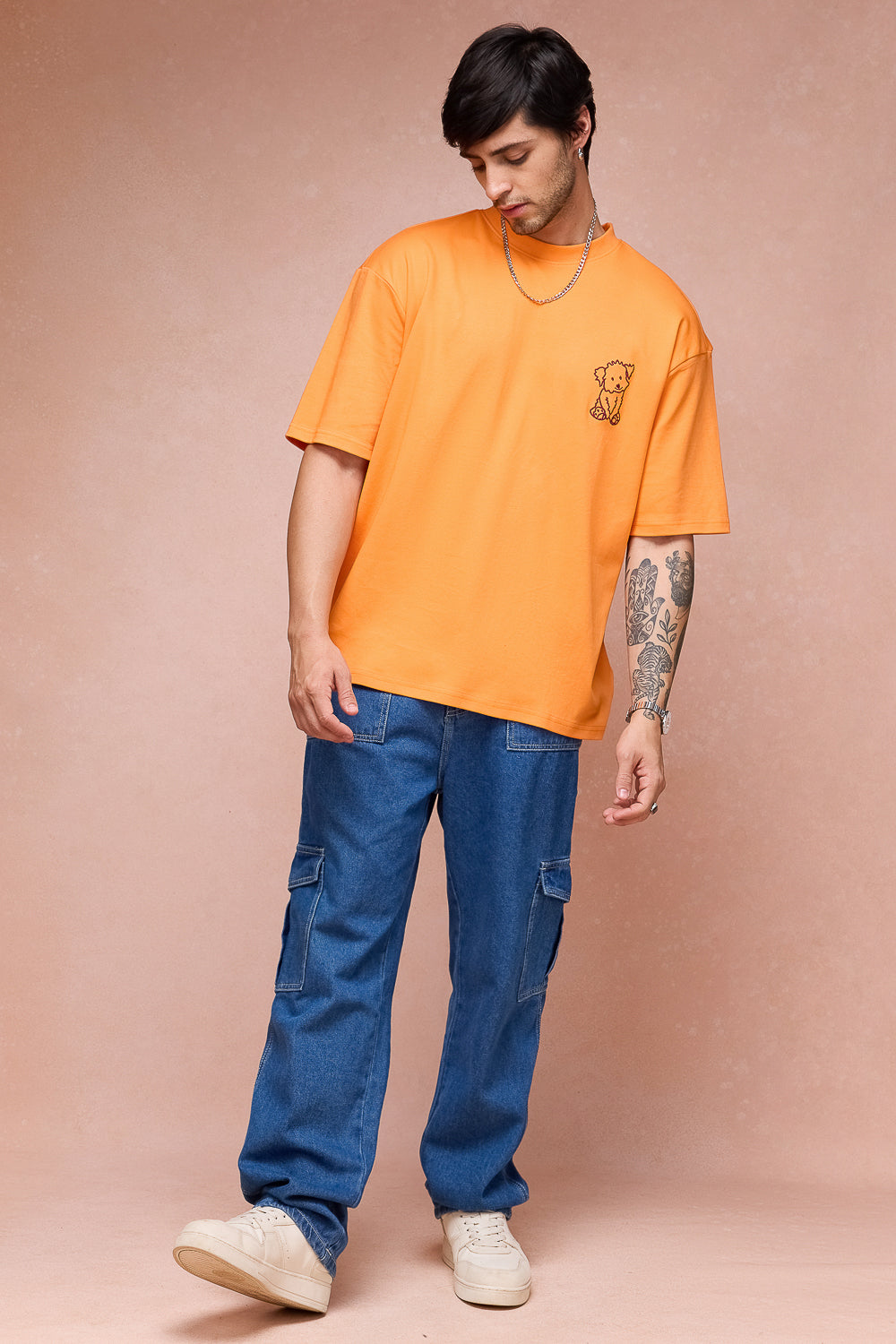 Men's Doggo Over All Orange T-shirt