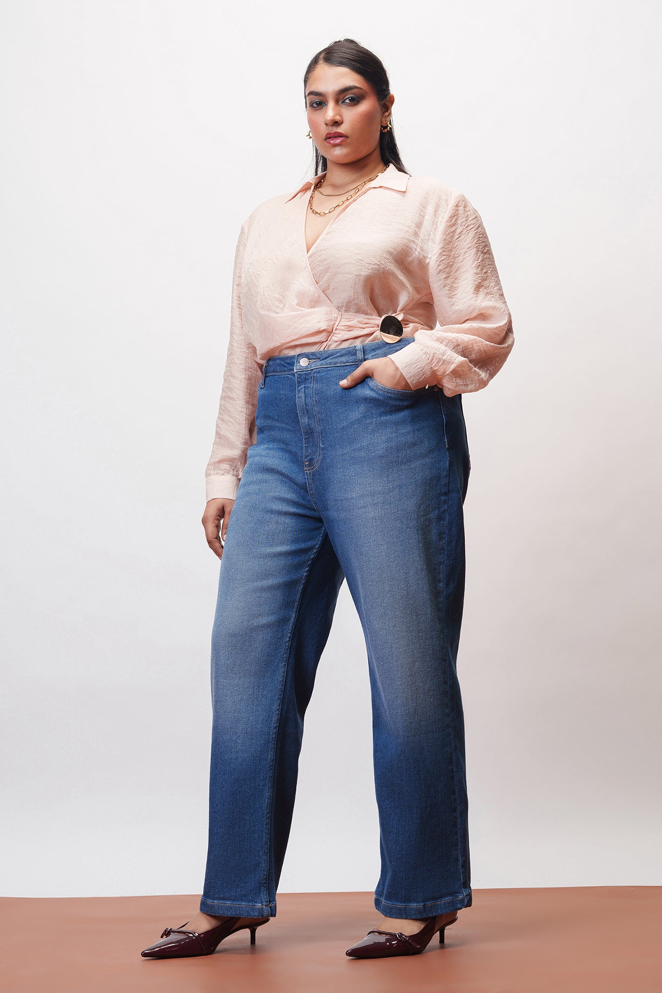 Easy Indigo Curve Straight Jeans