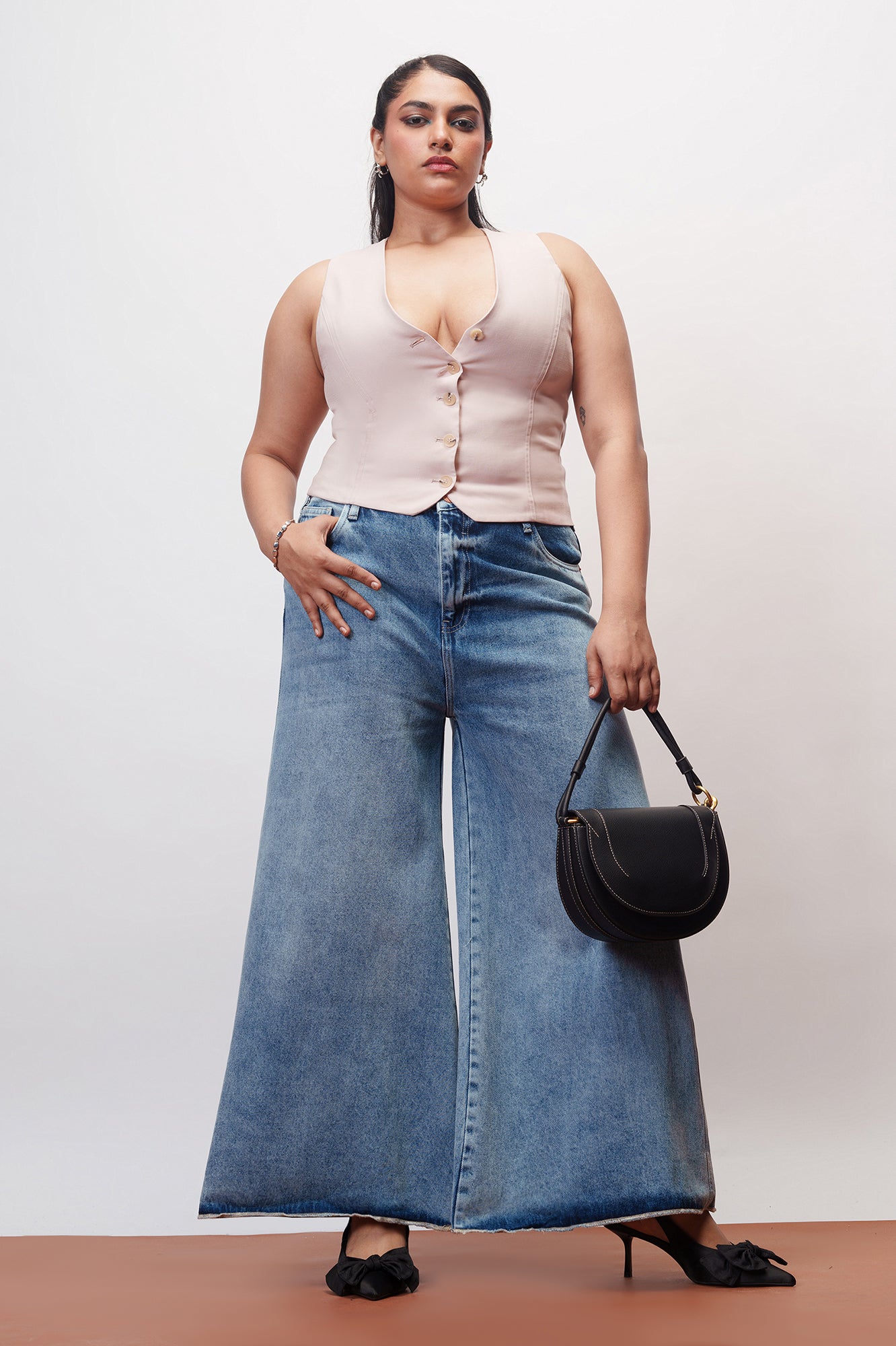 Serene Blue Curve Flare Fit Jeans